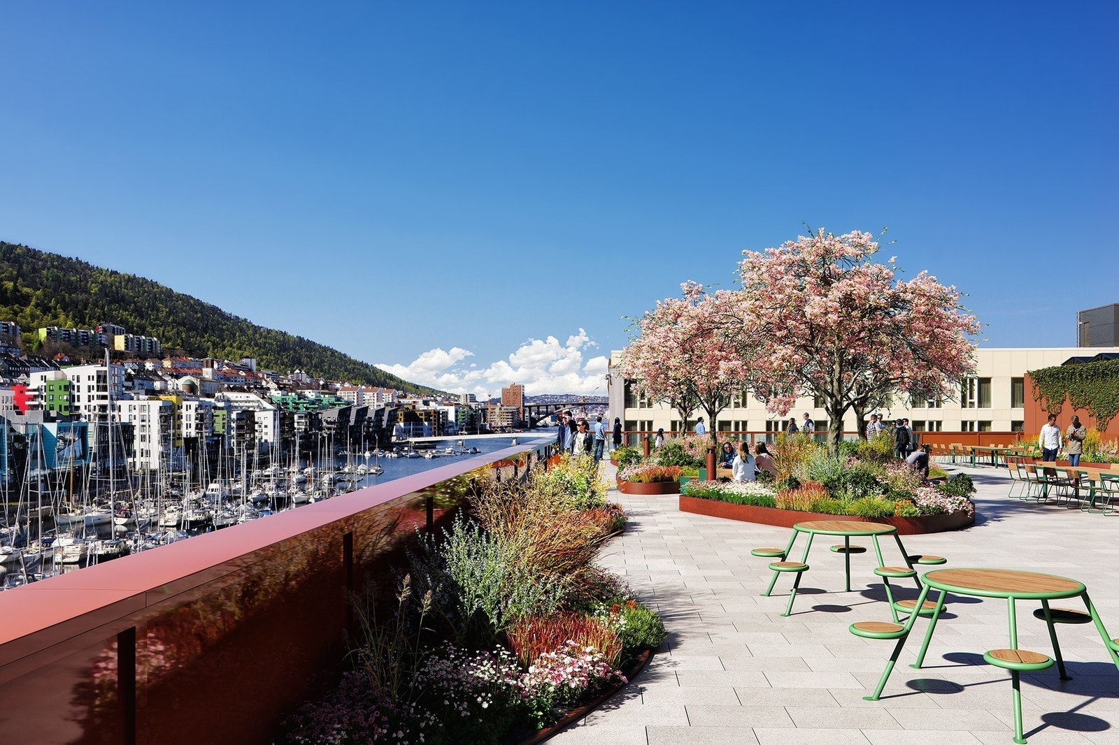 Fenderen får kanskje byens flotteste takterrasse, med gode solforhold og flott utsikt! Galleribilde
