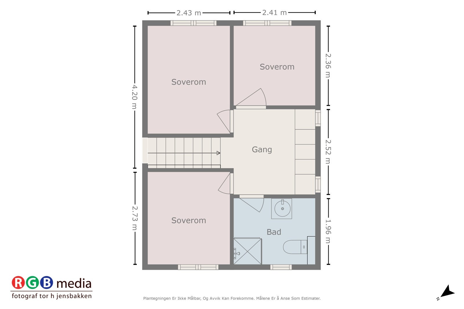Plantegning, andre etasje. Galleribilde