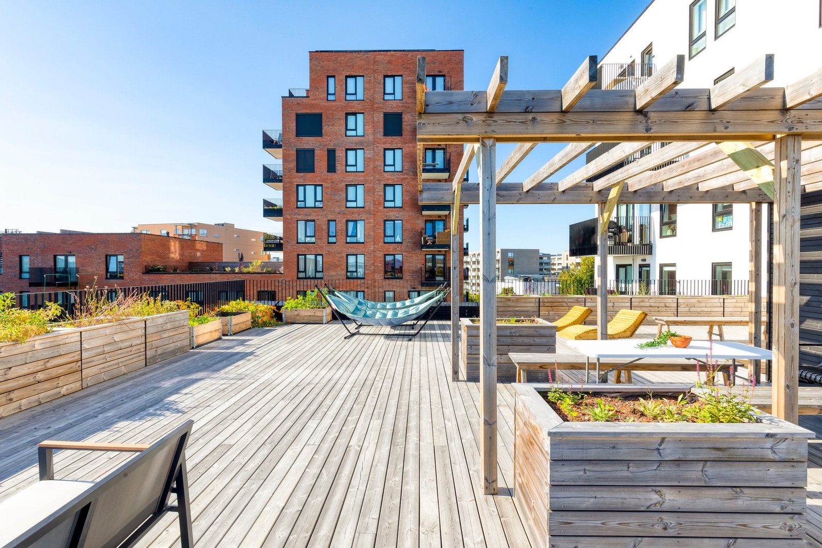 Takterrassen er eksklusiv for beboerne i borettslaget. Galleribilde