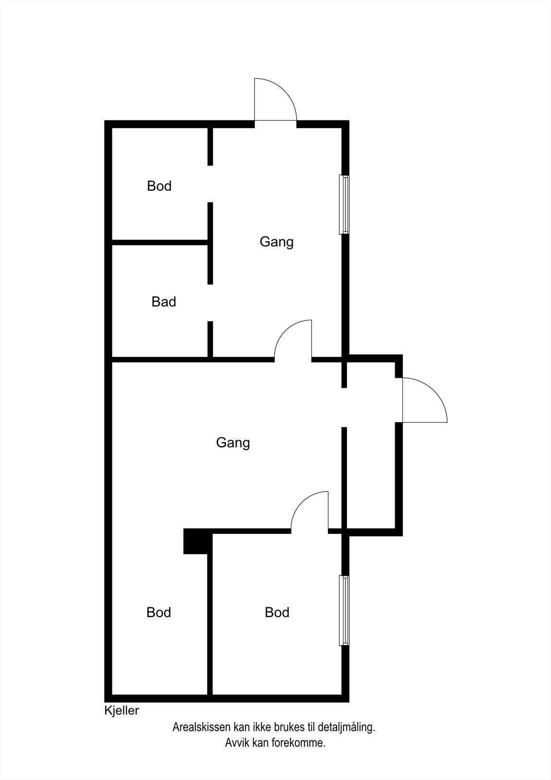 Plantegning kjelleretasje Galleribilde