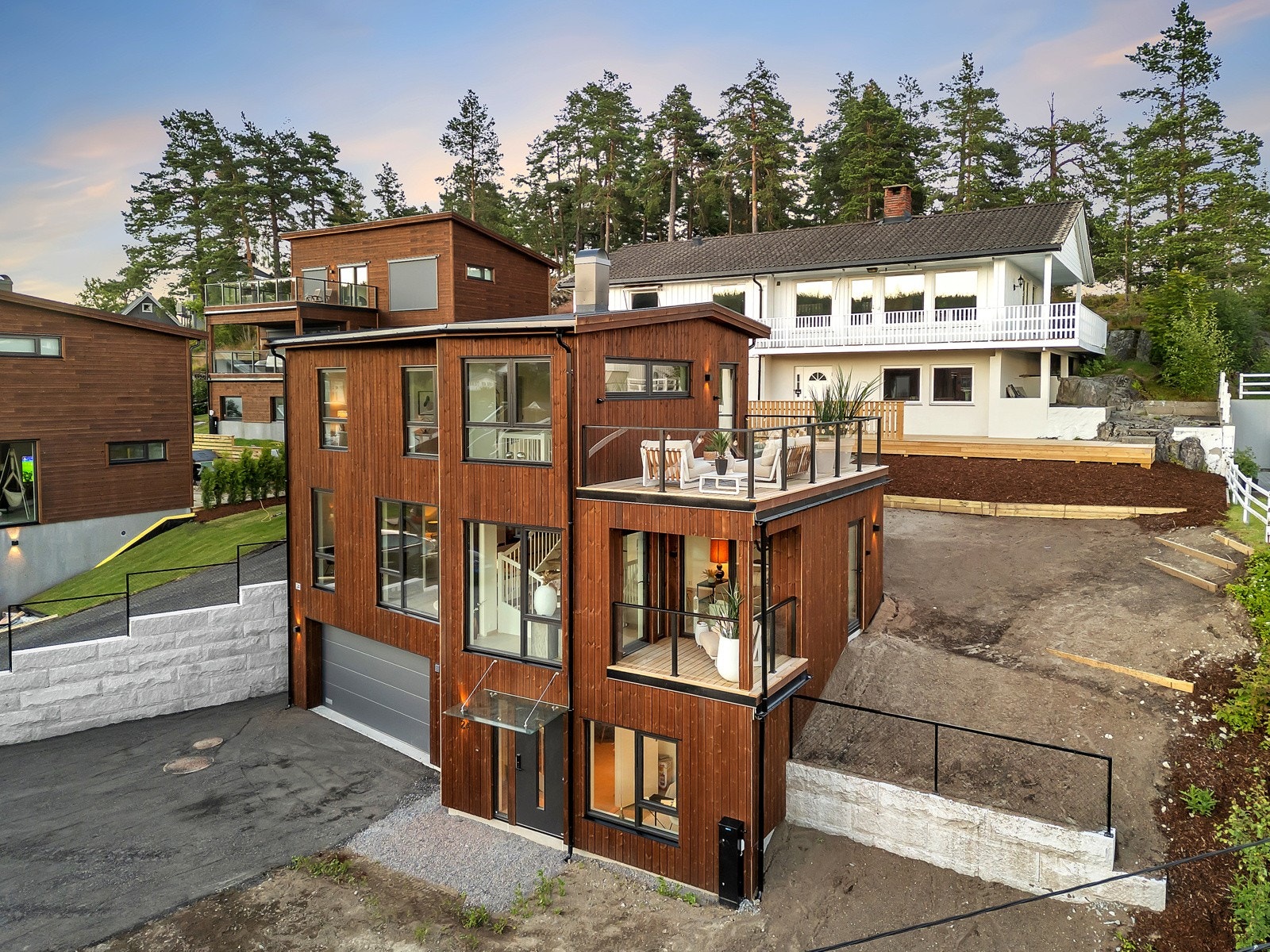 Boligens uteområde vil bli opparbeidet med et større plenareal. Galleribilde