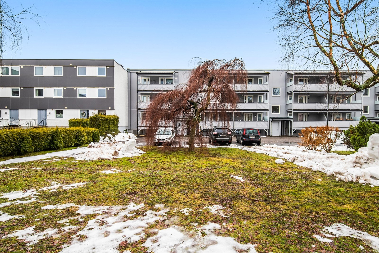 Parkering på felles areal som er asfaltert Galleribilde