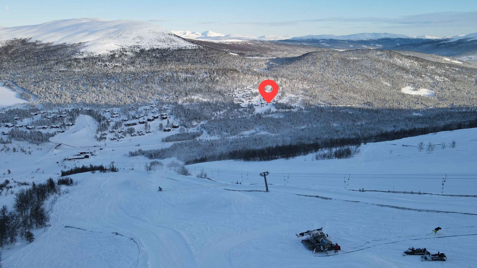 Tomteområdet sett fra alpinanlegget Galleribilde