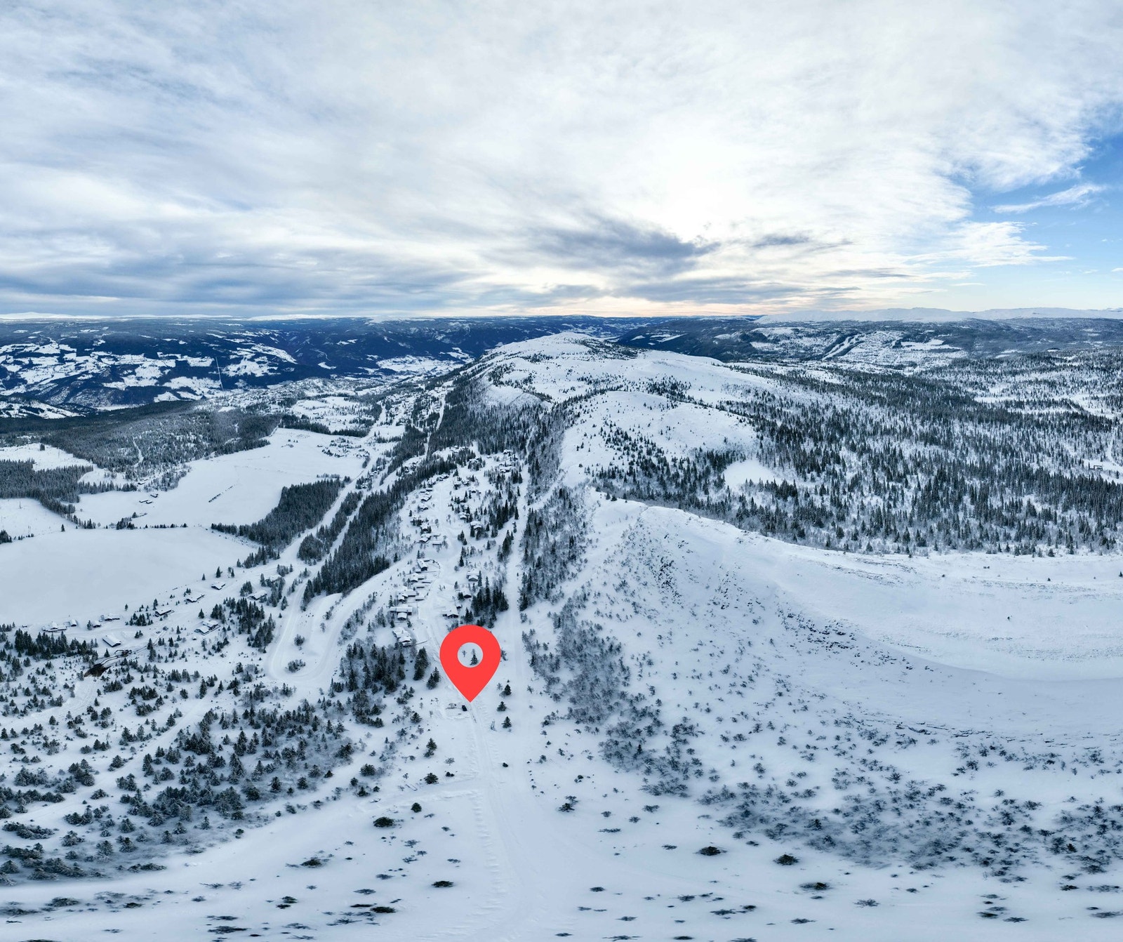 Tomteområdet markert Galleribilde