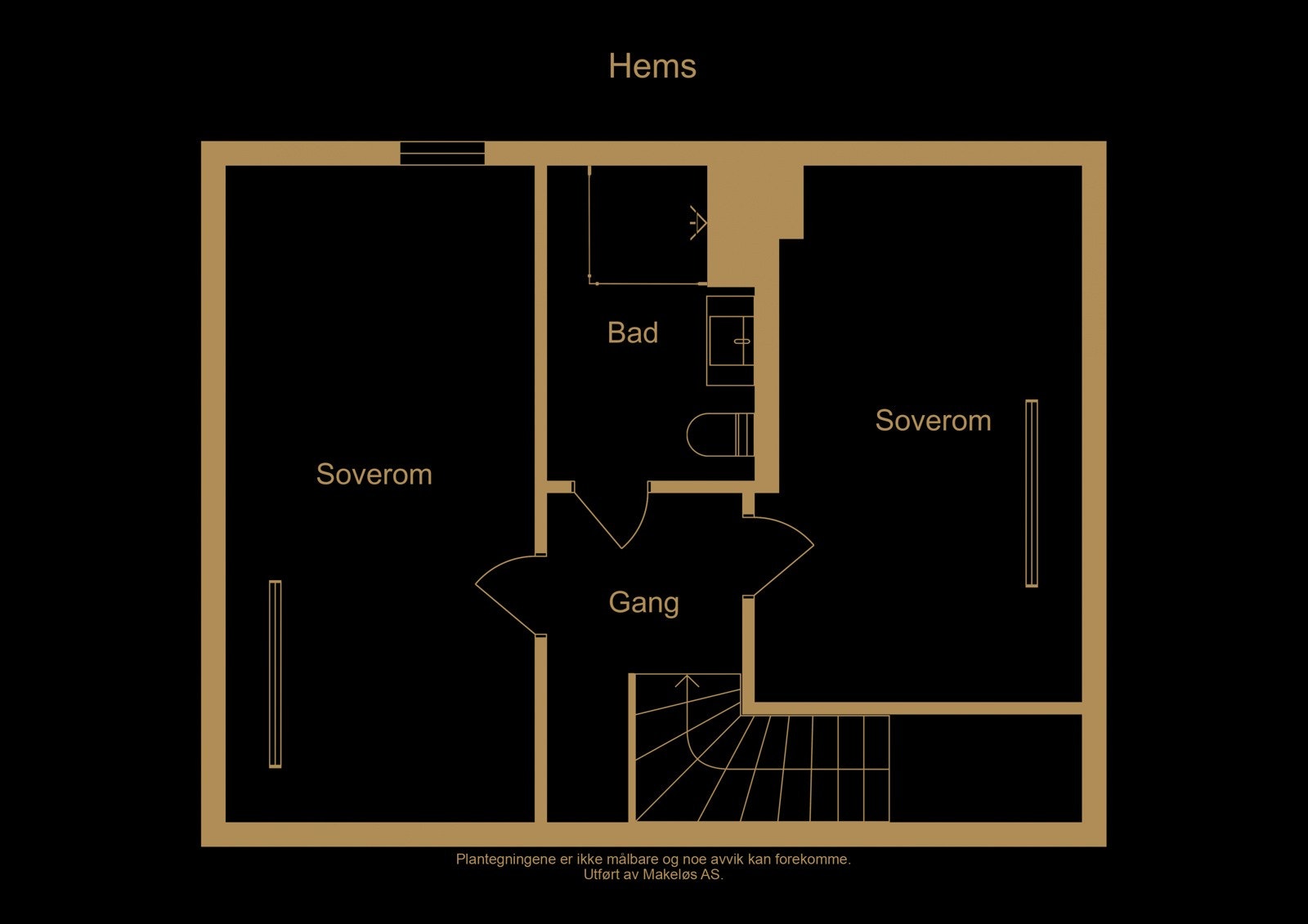 Plantegning loftsetasje (illustrasjon, avvik kan forekomme) Galleribilde