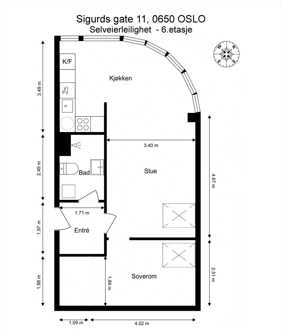 Plantegning av leiligheten. Galleribilde