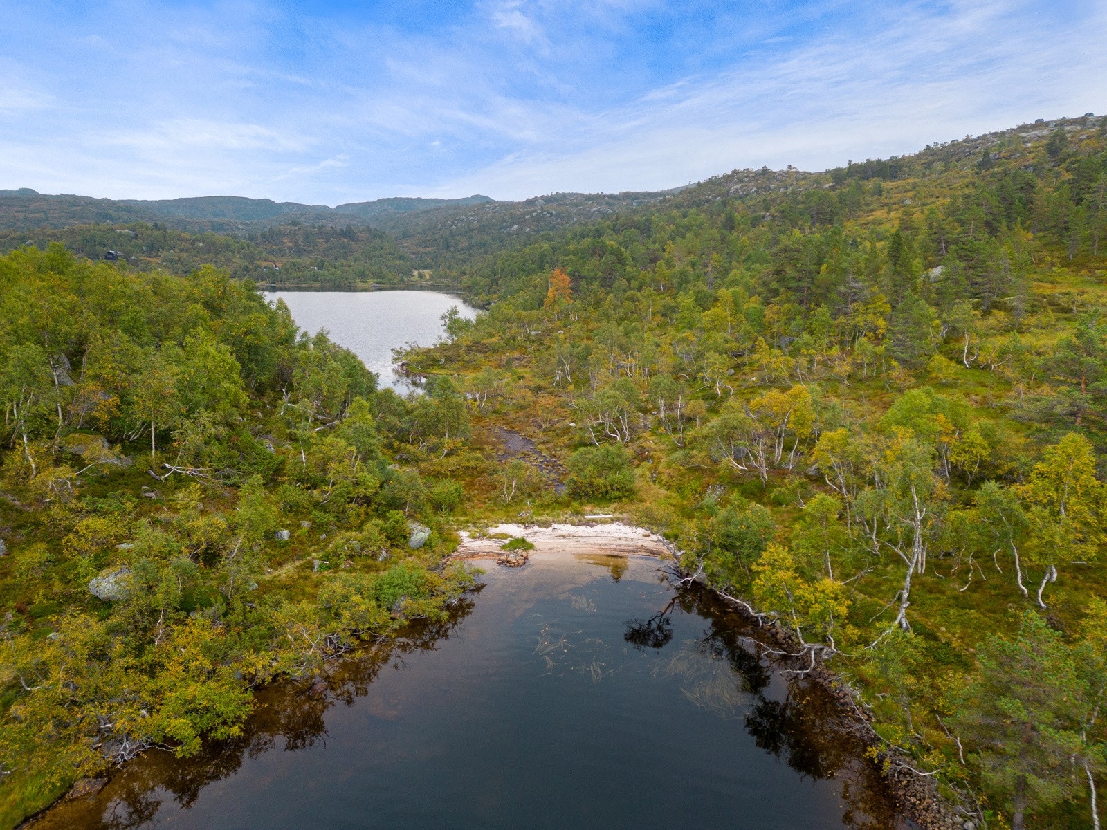 Raudåvatnet med vik og sandstrand - like ved Galleribilde