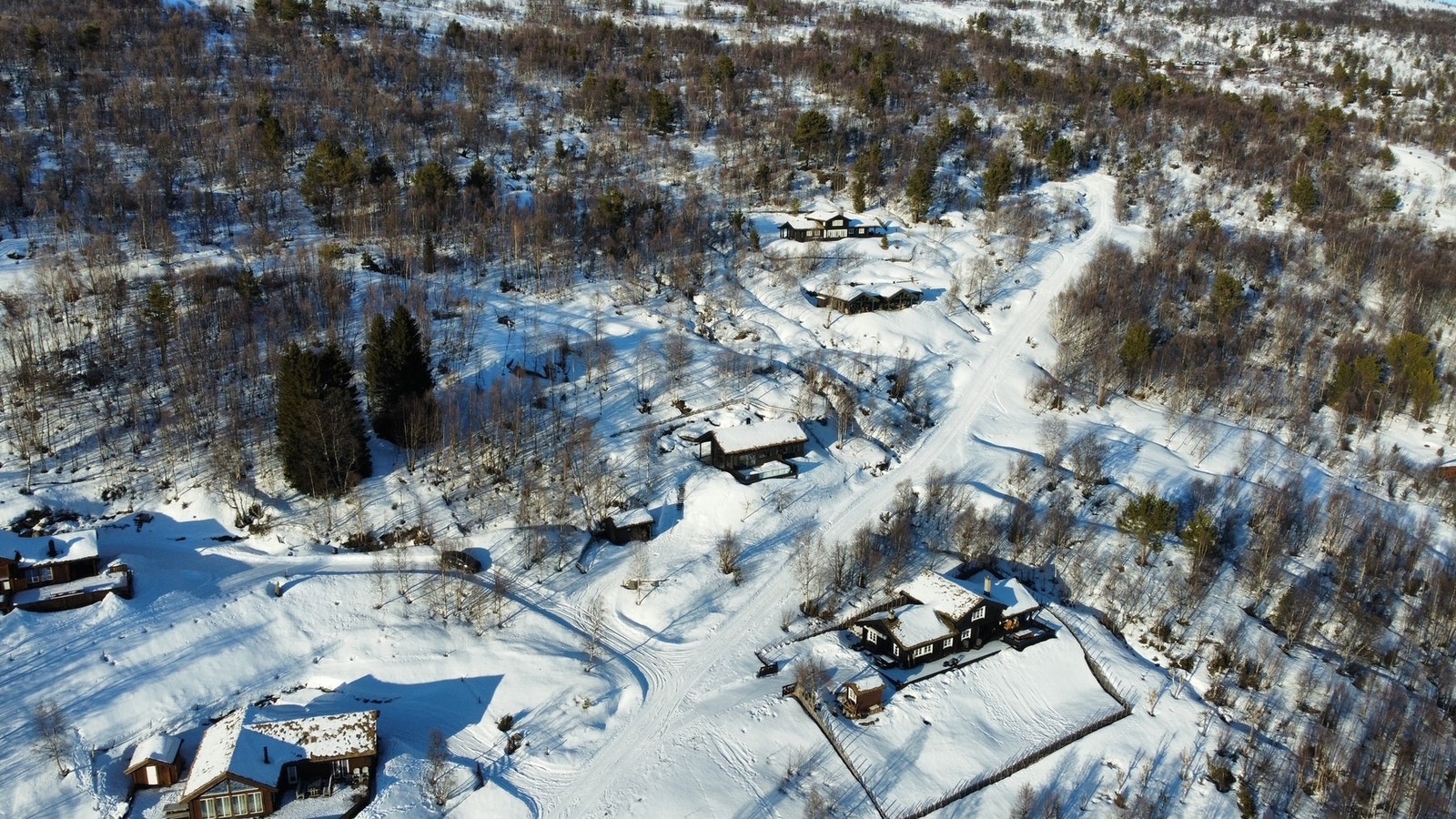 Hyttefelt ca. 15 km vest for Oppdal sentrum. Galleribilde
