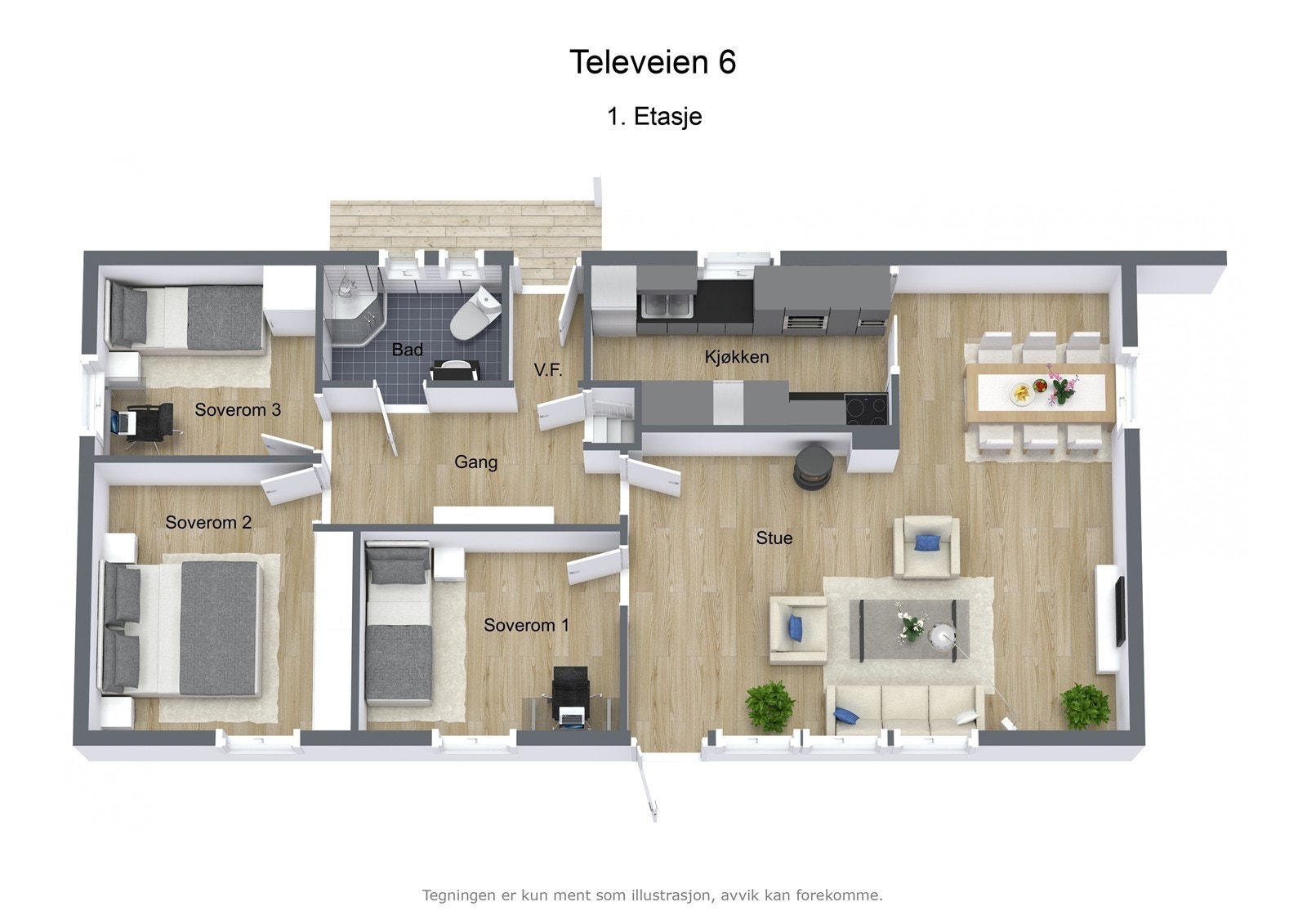 Plantegning 1. Etasje Galleribilde