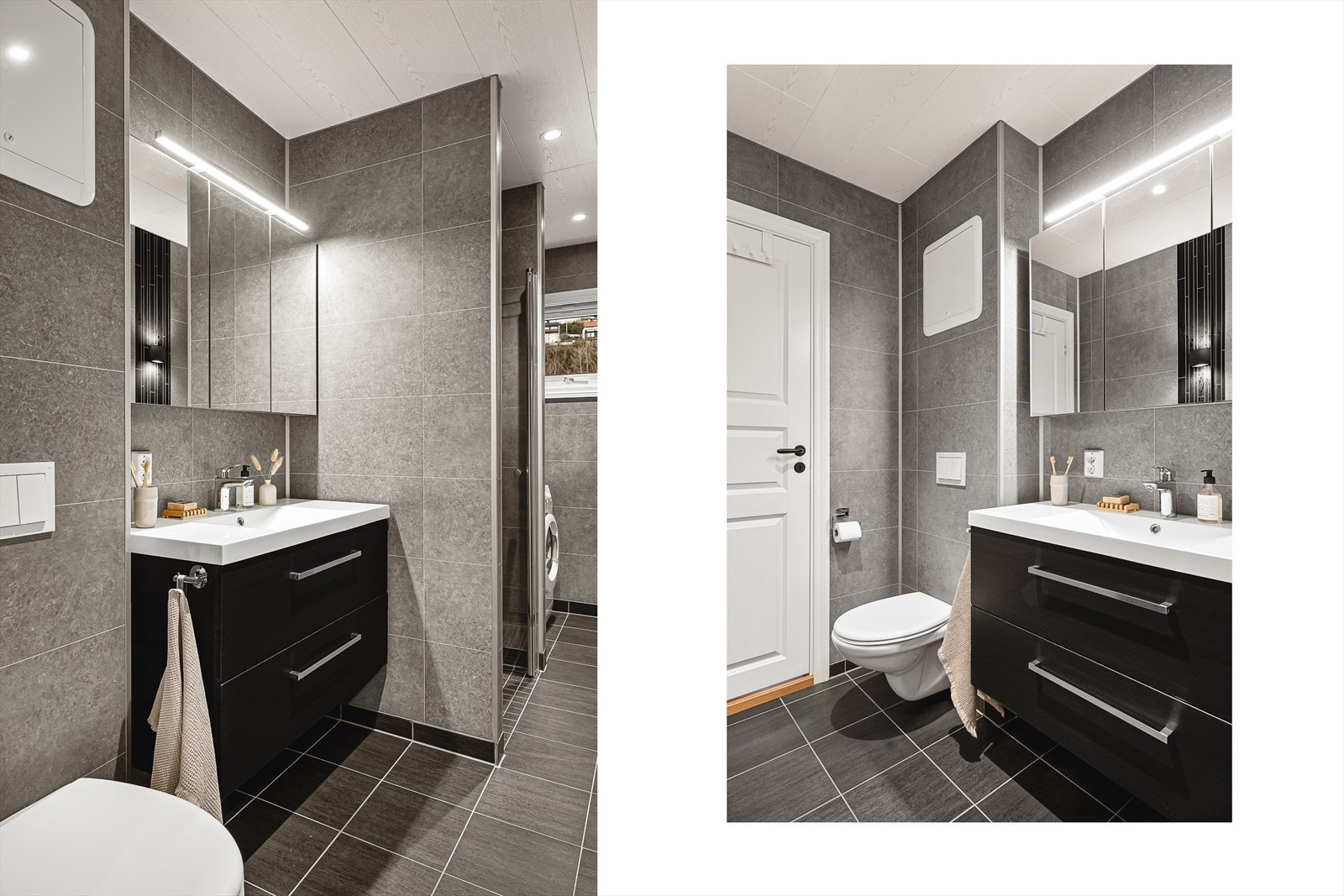 Merk den lekre baderomsinnredningen. Galleribilde