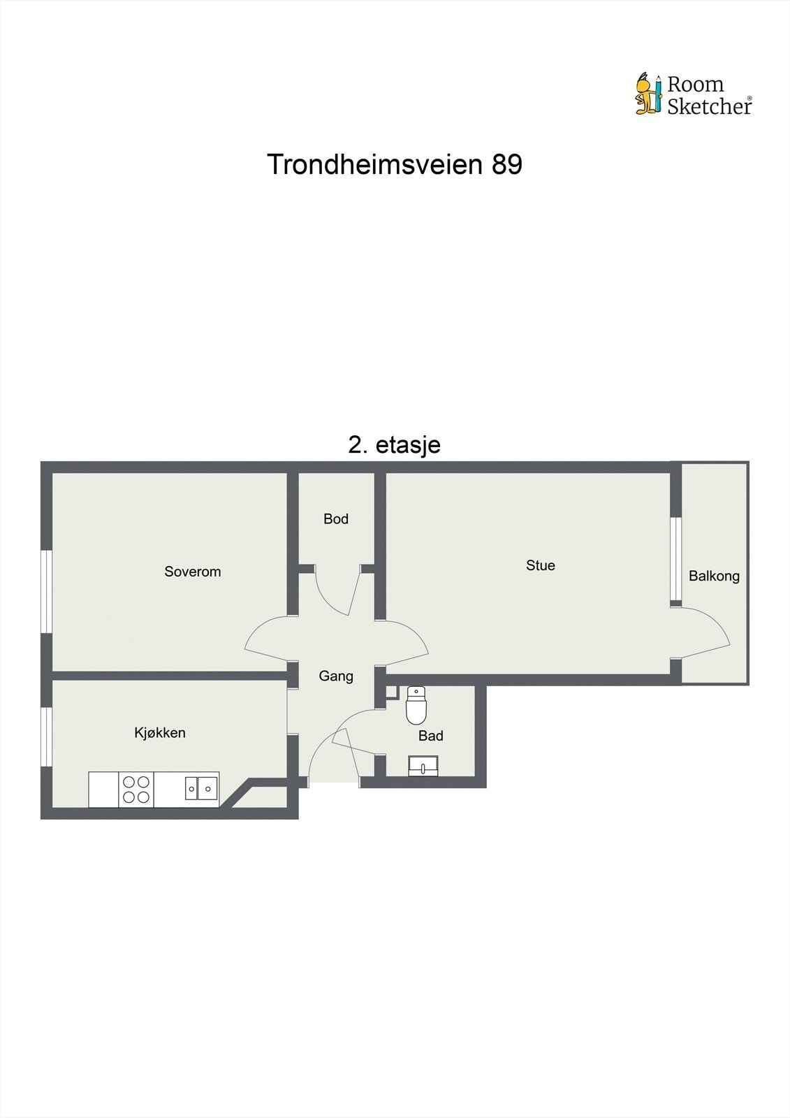 Planskisse - I tillegg disponerer leiligheten to boder i kjelleren Galleribilde