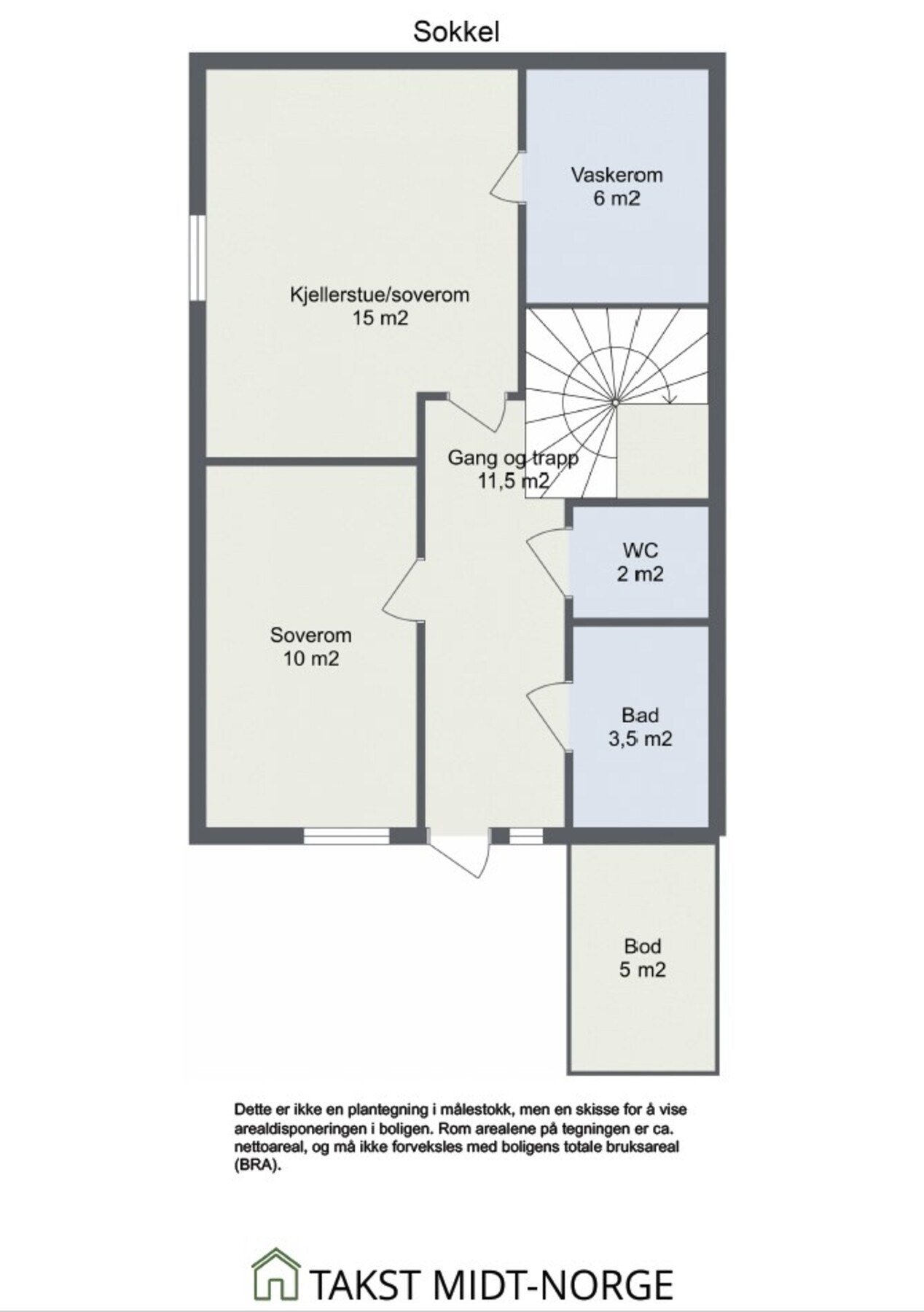 Planskisse sokkeletasje. Galleribilde