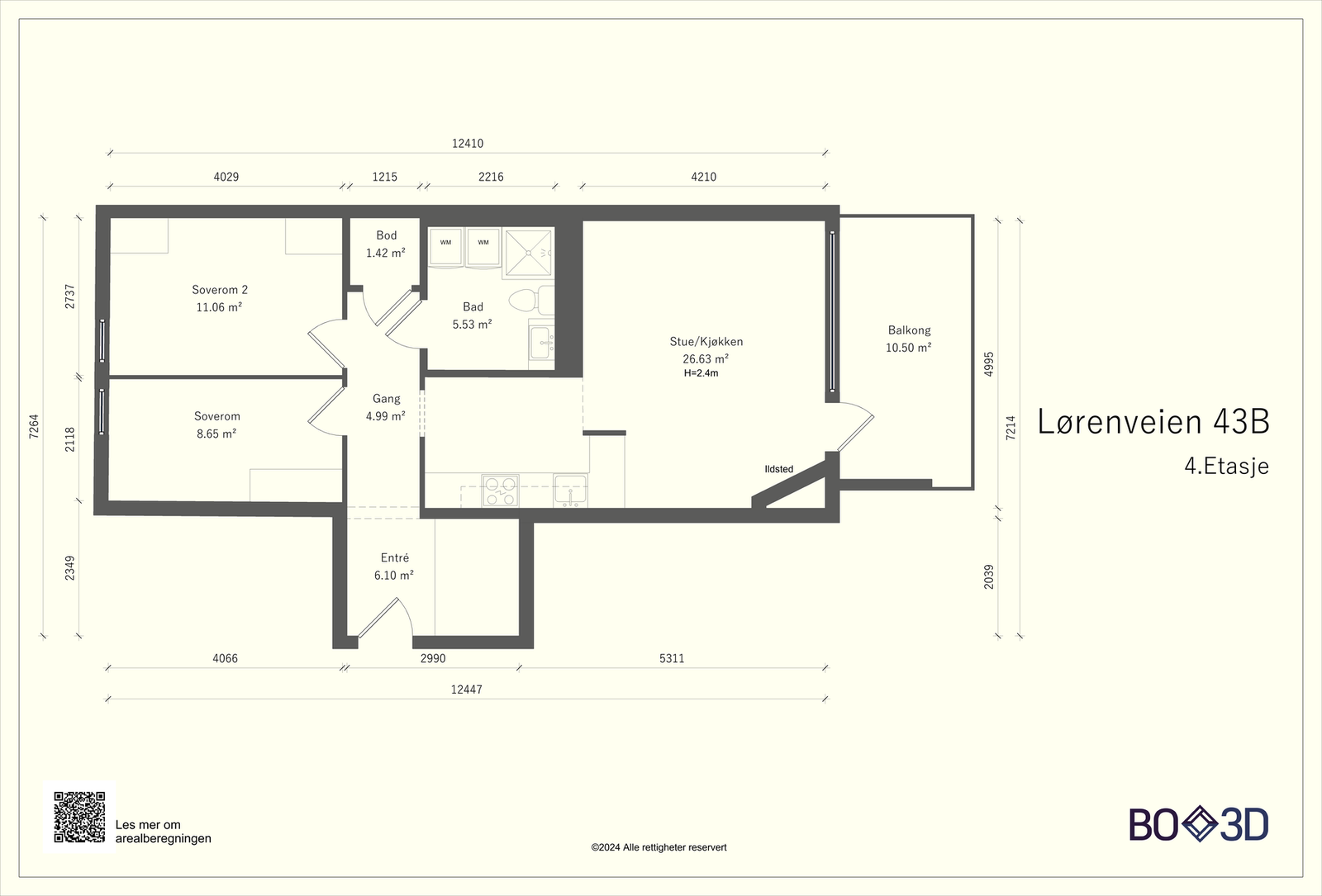 Plantegning 4. etasje. Galleribilde