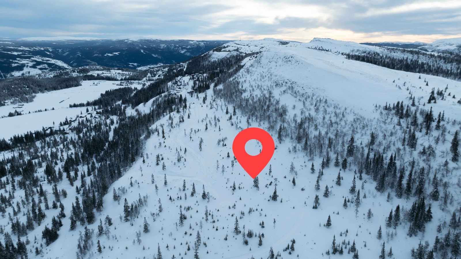 Tomteområdet markert Galleribilde