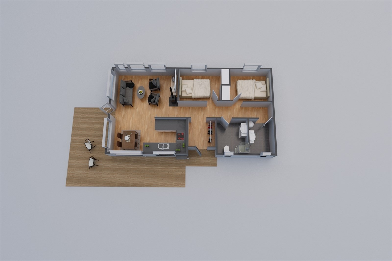Perspektiv planløsning. Galleribilde