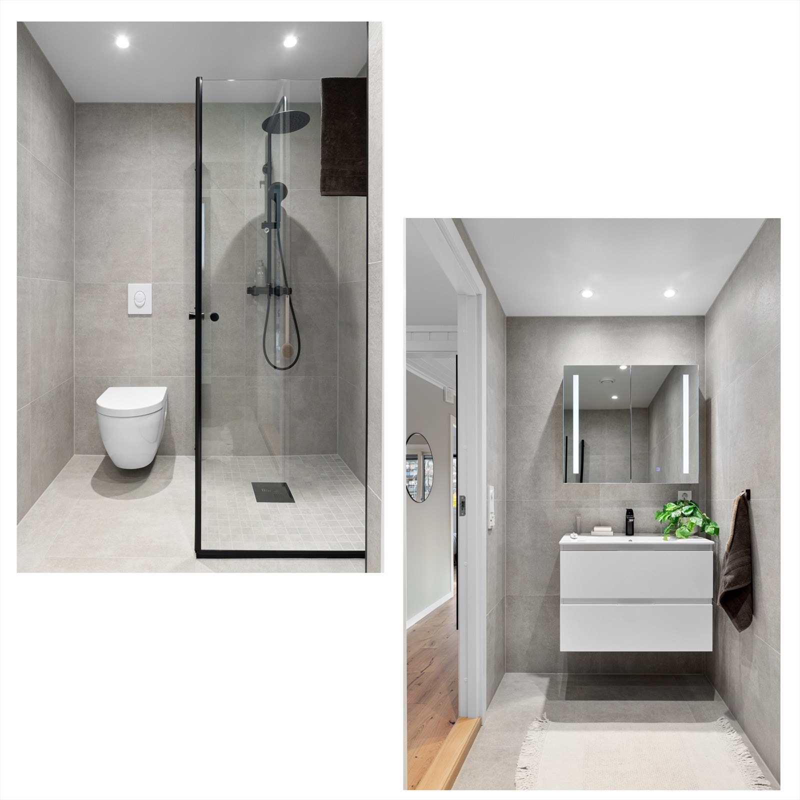 - Baderom fra 2022 med gulvvarme utført av FOSS VVS AS - Galleribilde