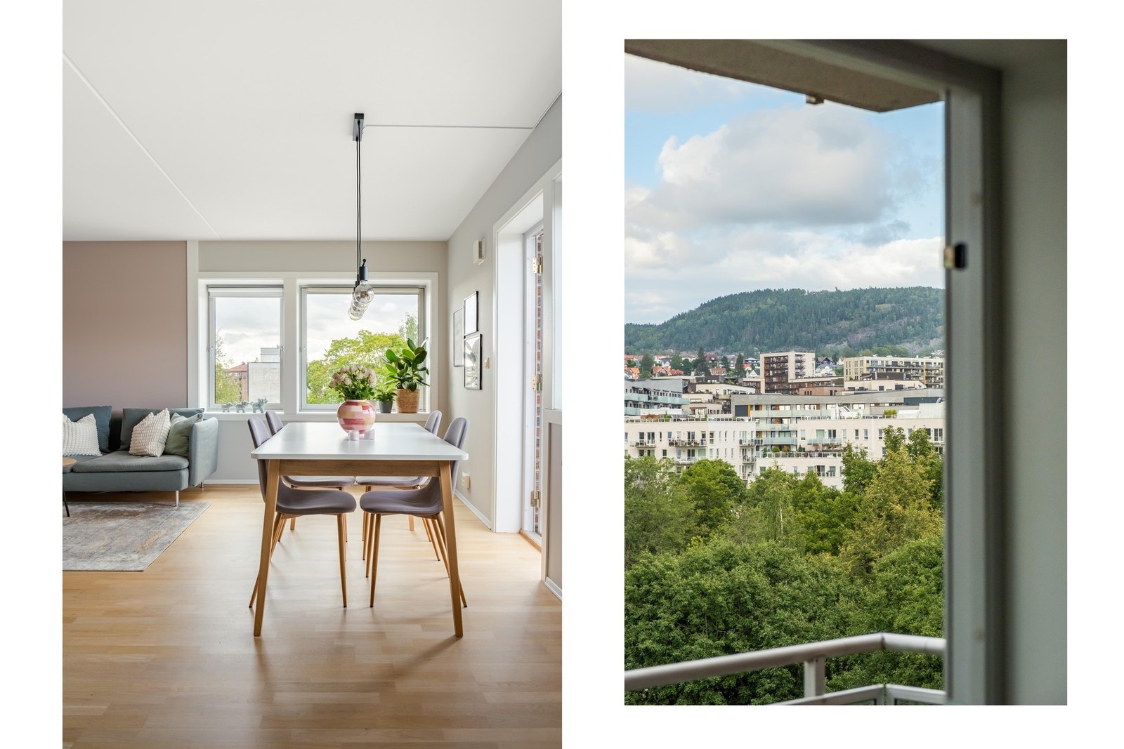 Beliggenheten i byggets 5. etasje gir deg en luftig følelse uten innsyn. Dessuten får du områdets kanskje beste utsikt med på kjøpet. Galleribilde