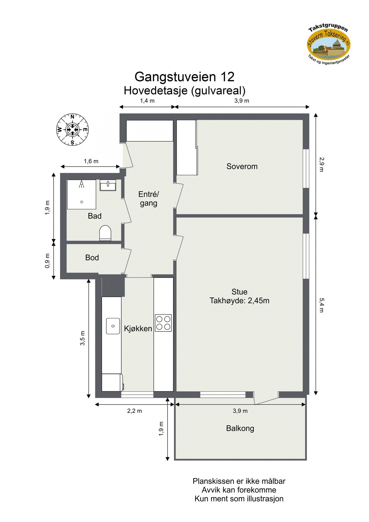 Oppmål planskisse - avvik kan forekomme. Galleribilde