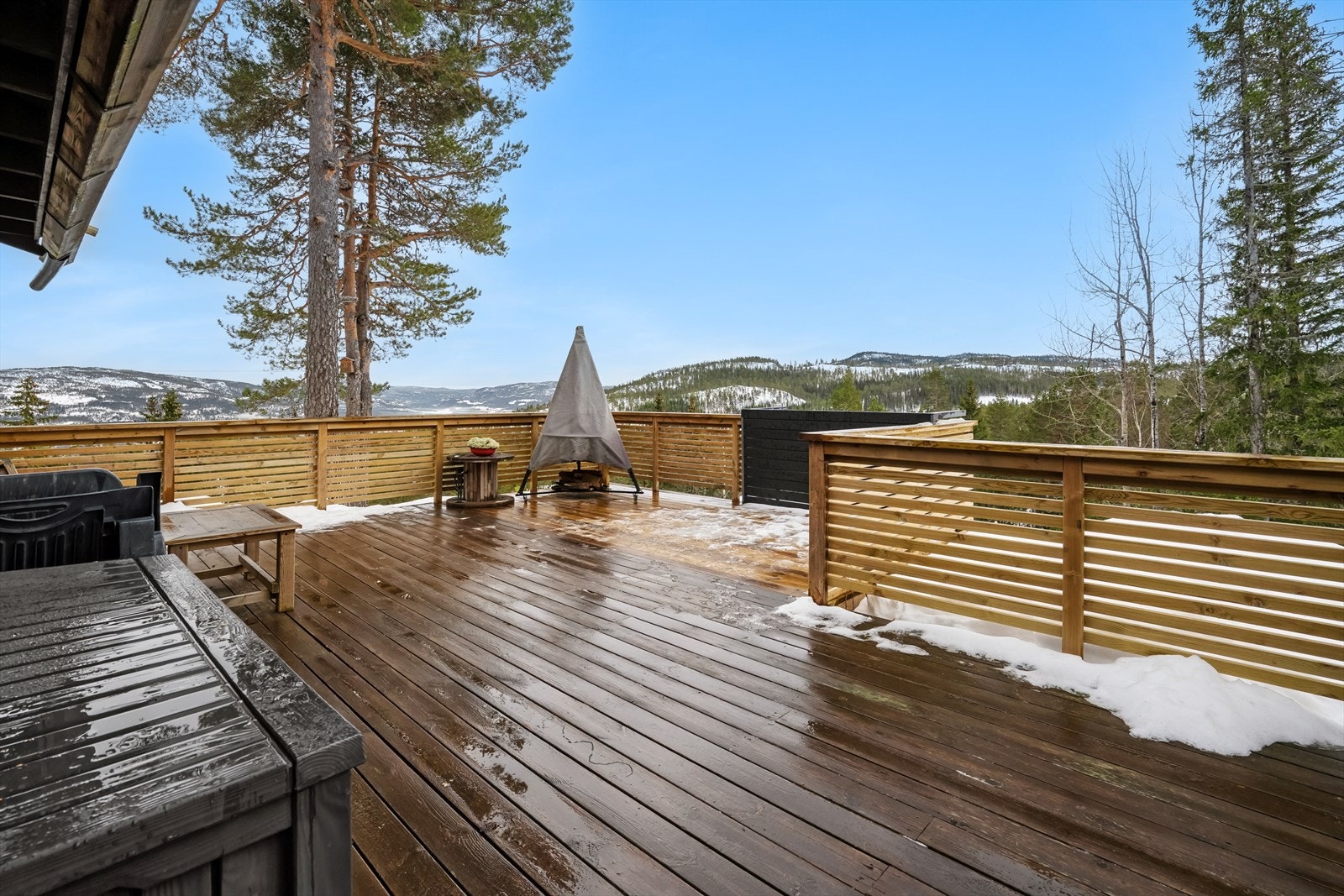 En rå utsiktstomt med fjella i det fjerne Galleribilde