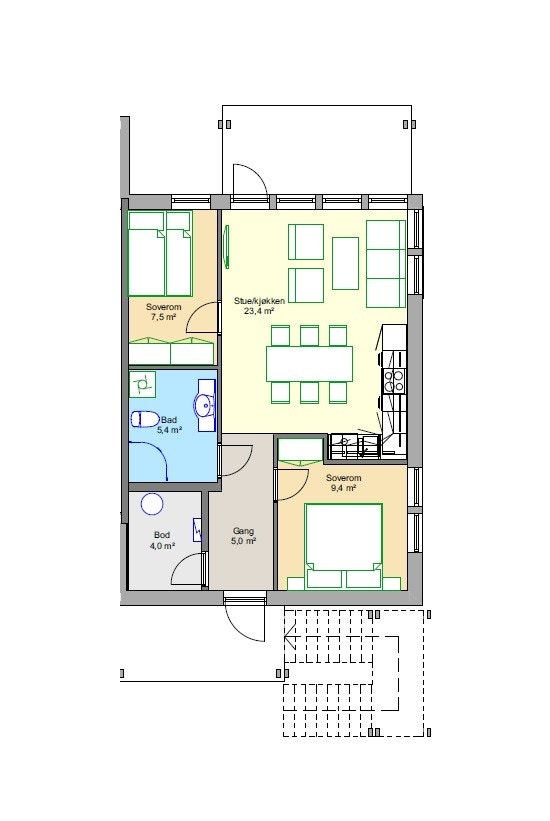 Plantegning - Alpingutu seksjon 4 Galleribilde