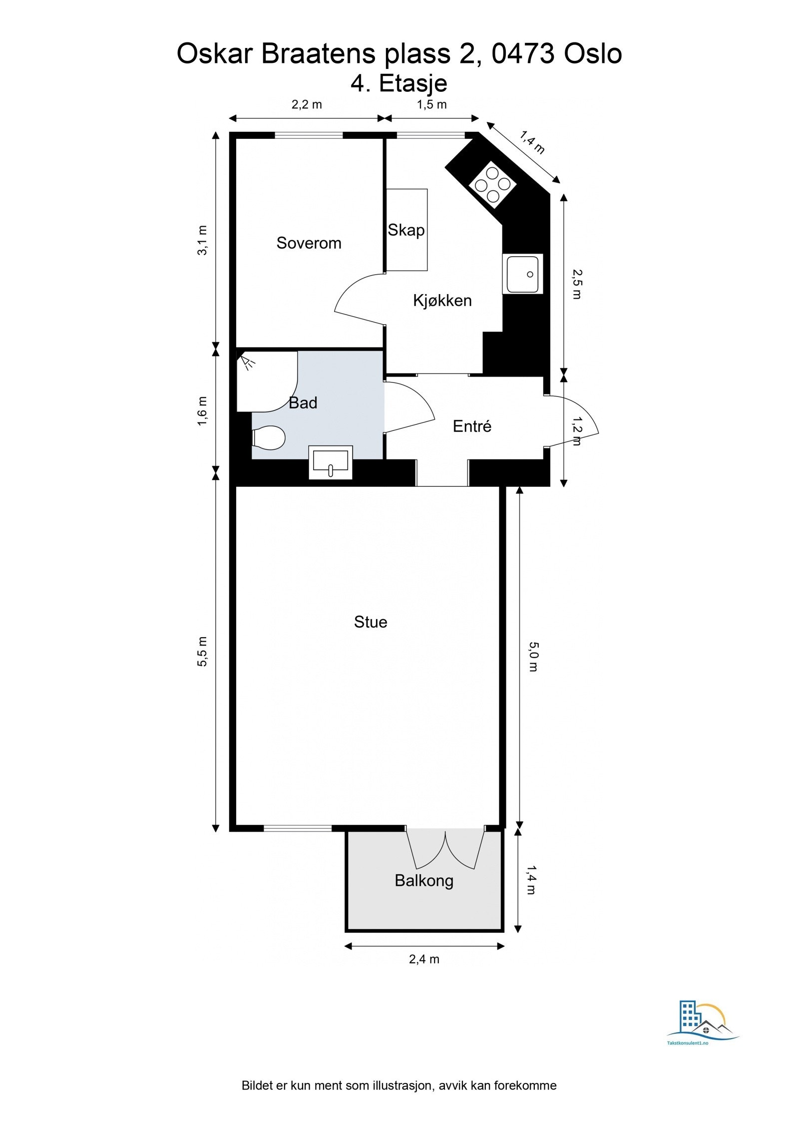Planløsningen er god, med store rom og takhøyde på 3,03 meter i stuen. Galleribilde