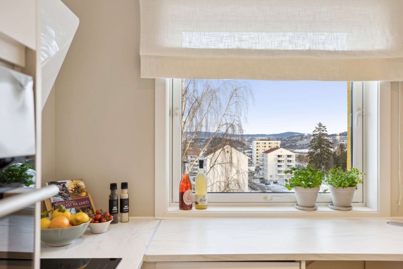 Kjøkken med utsikt. Galleribilde