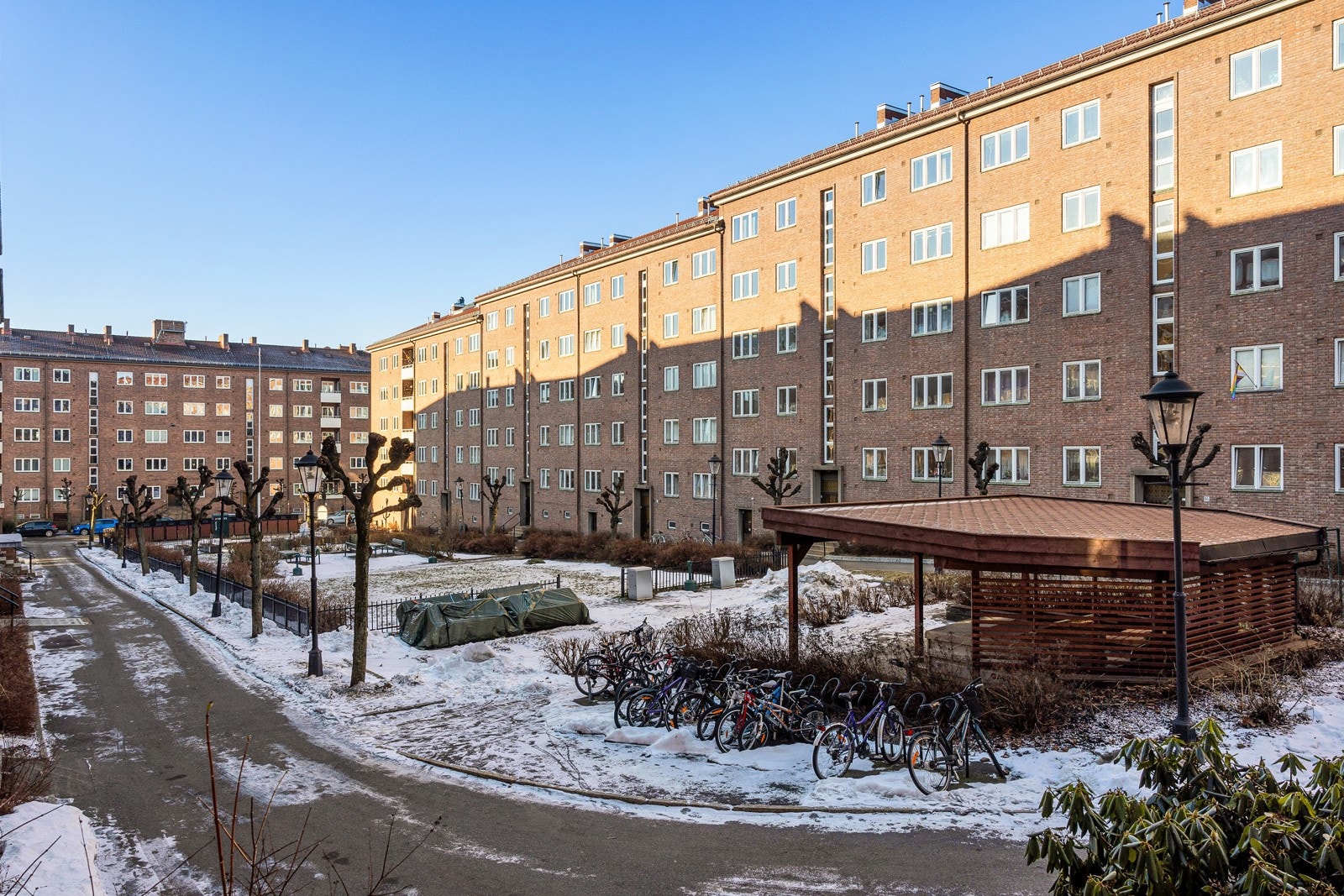 Veldrevet borettslag med eget, velutstyrt trimrom, selskapslokale med kjøkken til leie, hobbyrom og fin bakgård Galleribilde