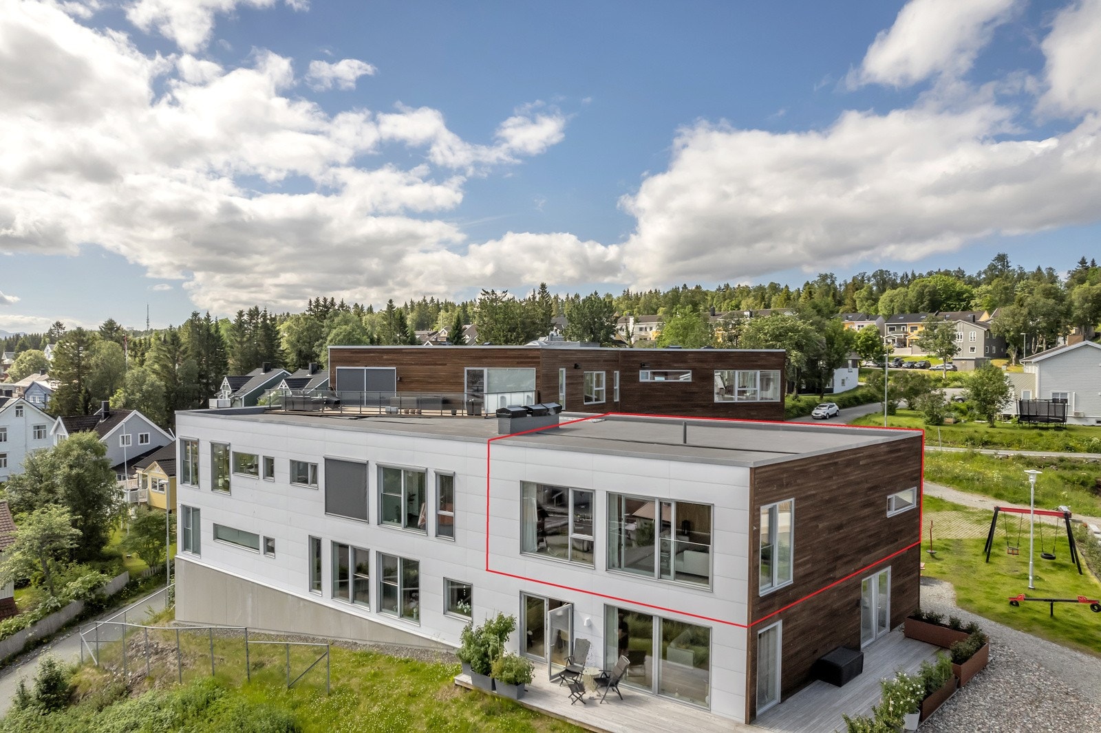 Leiligheten er plassert i på hjørnet i øverste etasje Galleribilde