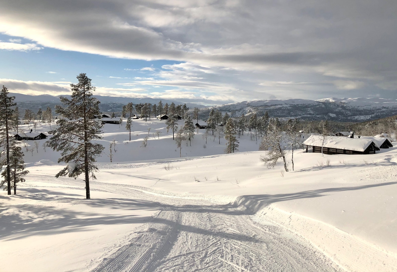 Skiløype mot midtre del av hyttefeltet Galleribilde