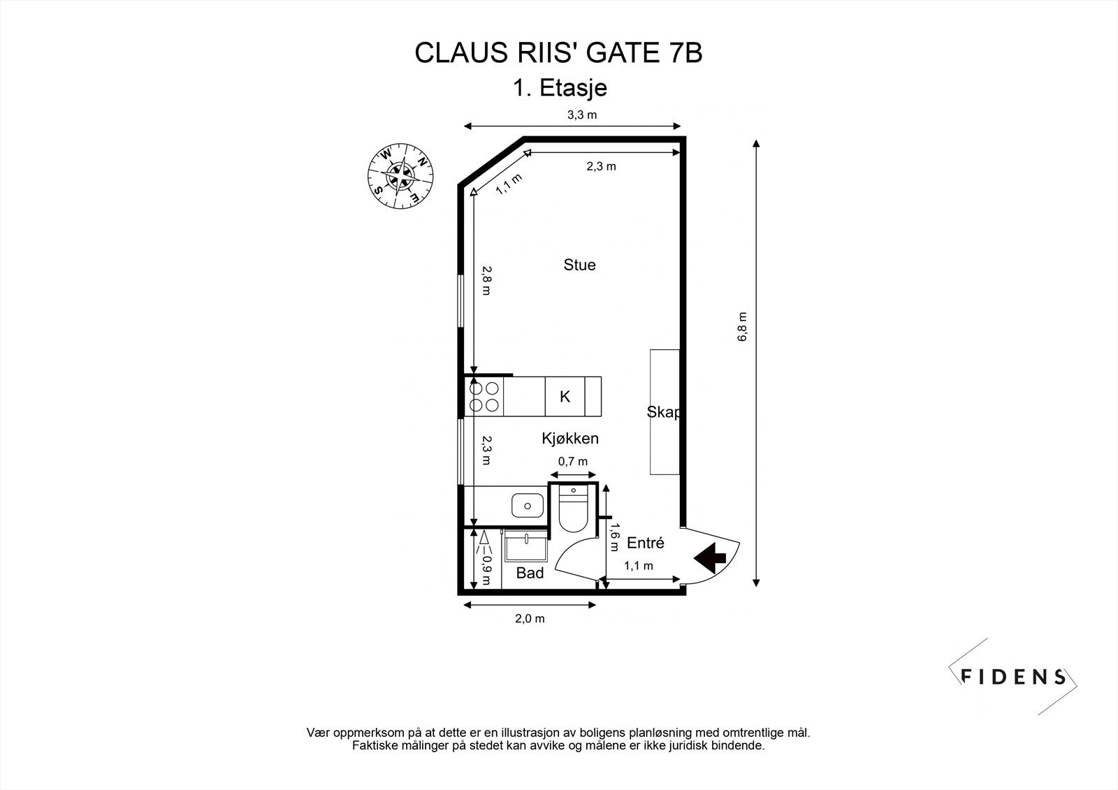 Takstmannens planskisse - En arealeffektiv planløsning hvor hver kvadratmeter er utnyttet Galleribilde