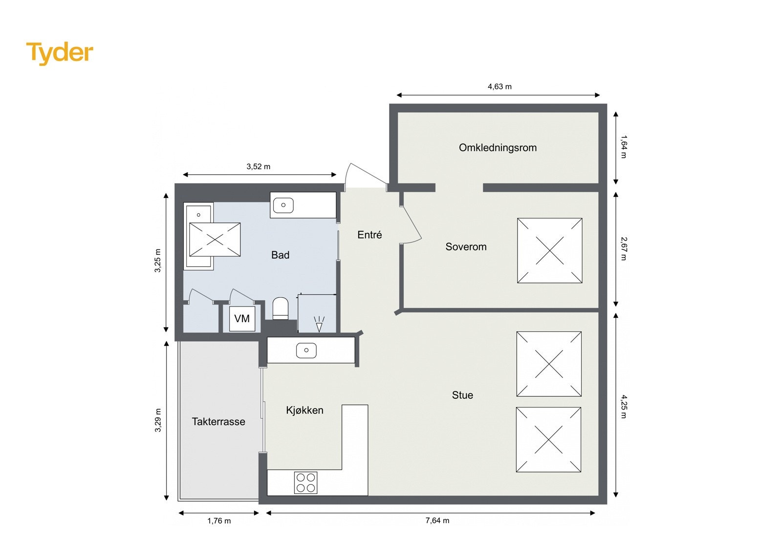 Plantegning 6. Etasje - loft - Landskap Galleribilde