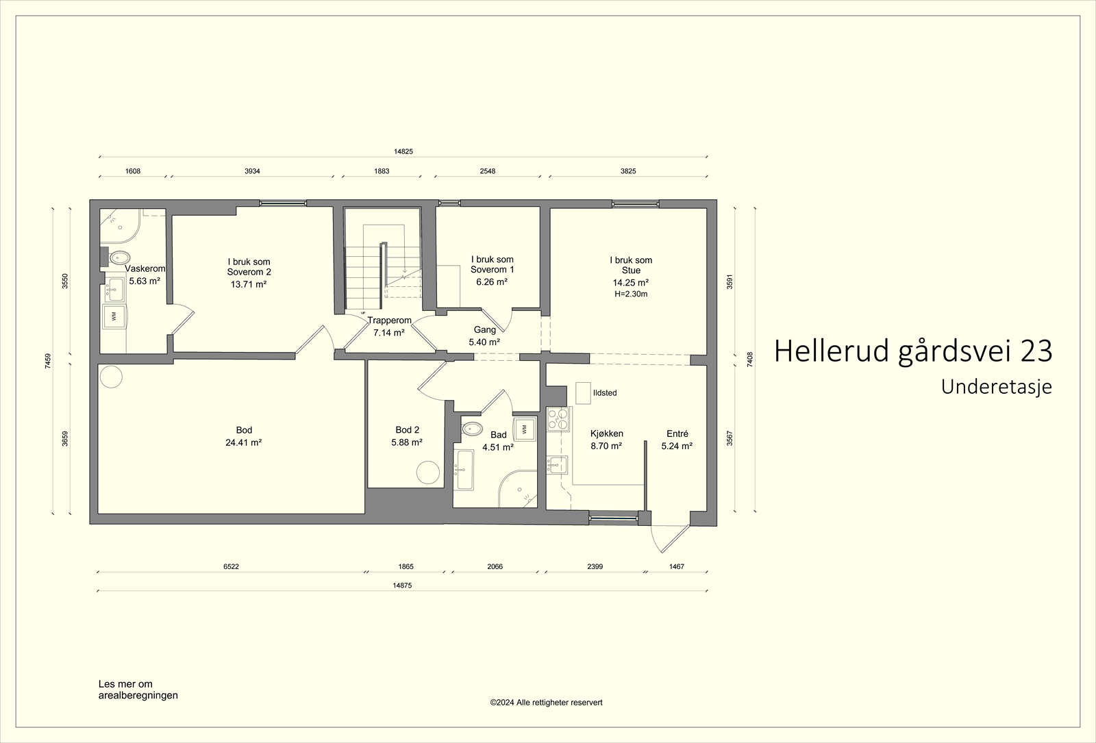 Plantegning underetasje Galleribilde