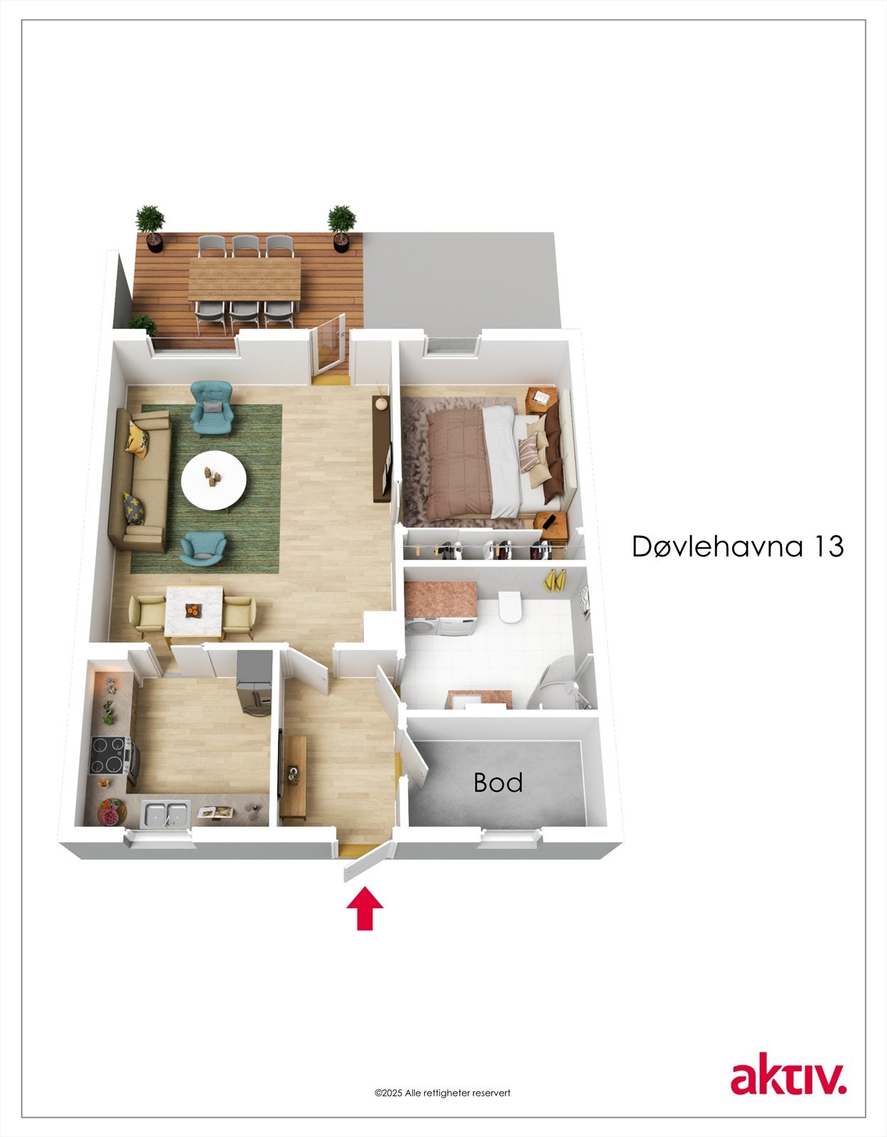 3D Plantegning Galleribilde