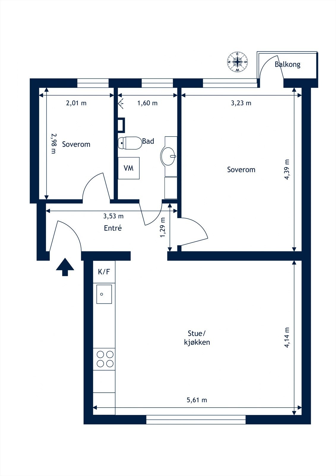 Plantegning for Uelands gate 57P - 2. etasje. Galleribilde