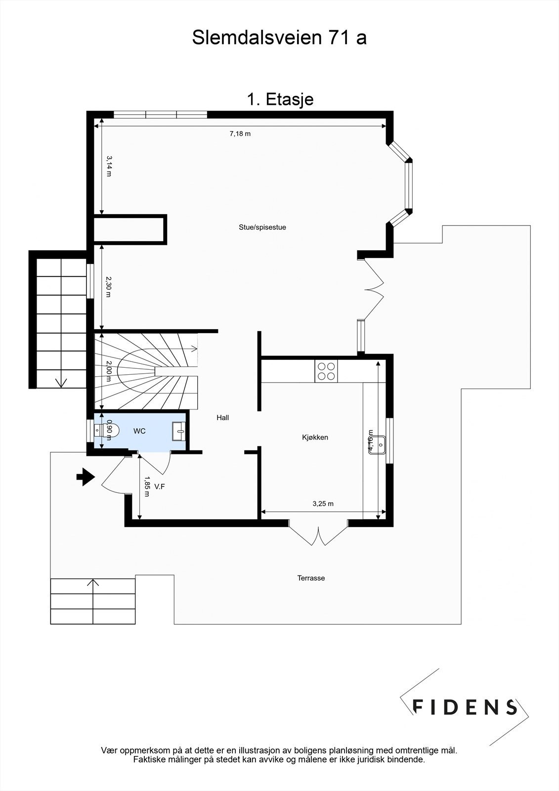 Plantegning 1. etasje Galleribilde