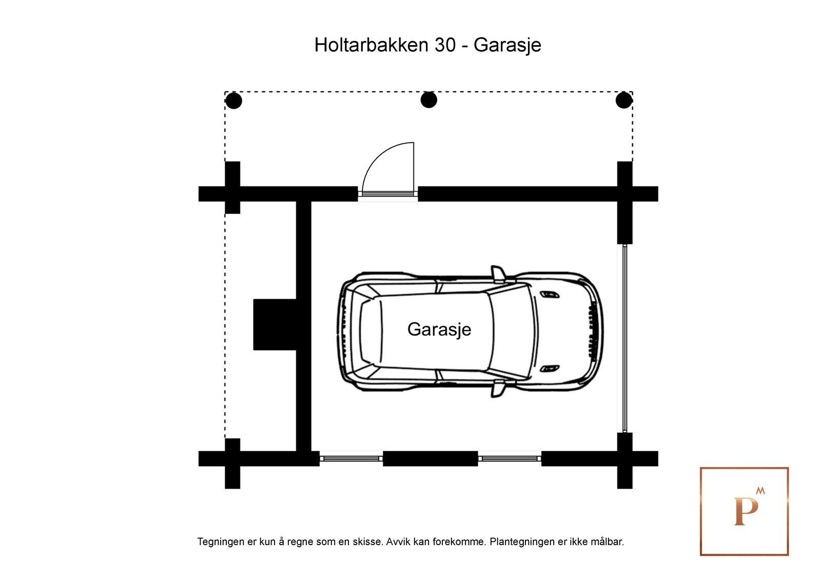 Garasje med lagringsloft over det overbygde inngangspartiet Galleribilde