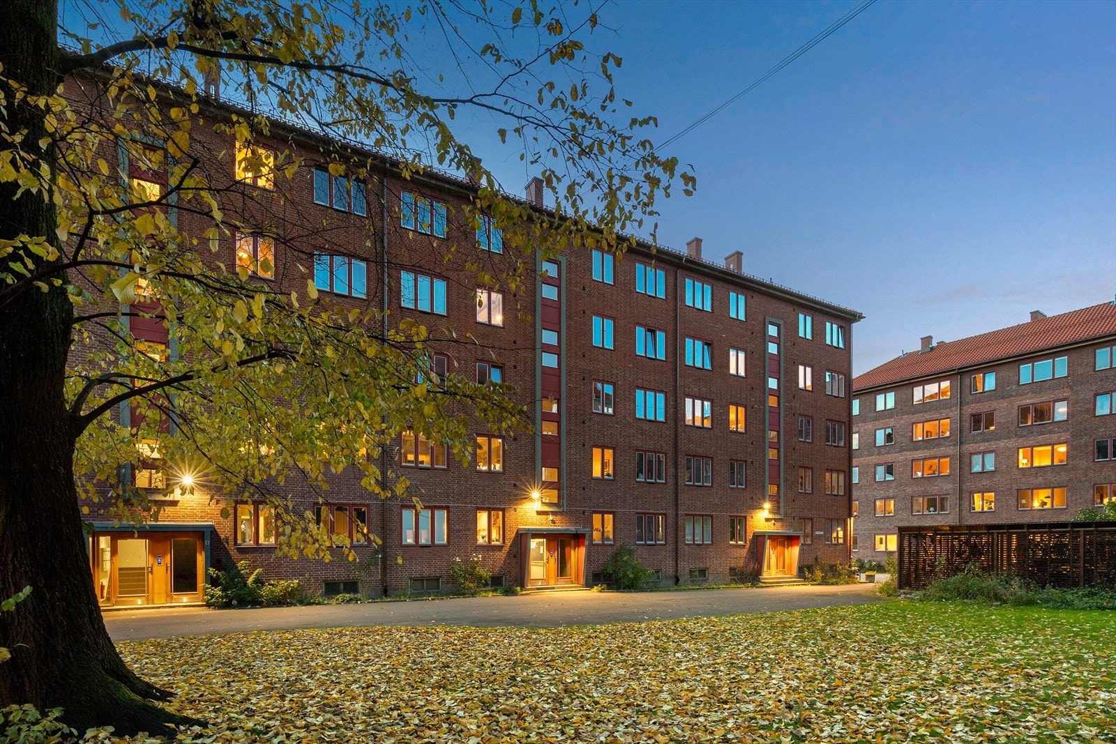 Myrahagen Borettslag er fra 1938, arkitekter var Jens Dunker og Georg Rohde. De fire teglstein bygningene er langstrakte og solide byggverk beliggende på tomten til den gamle direktørboligen for Myrens verksted, derav navnet Myrahagen Borettslag. Galleribilde