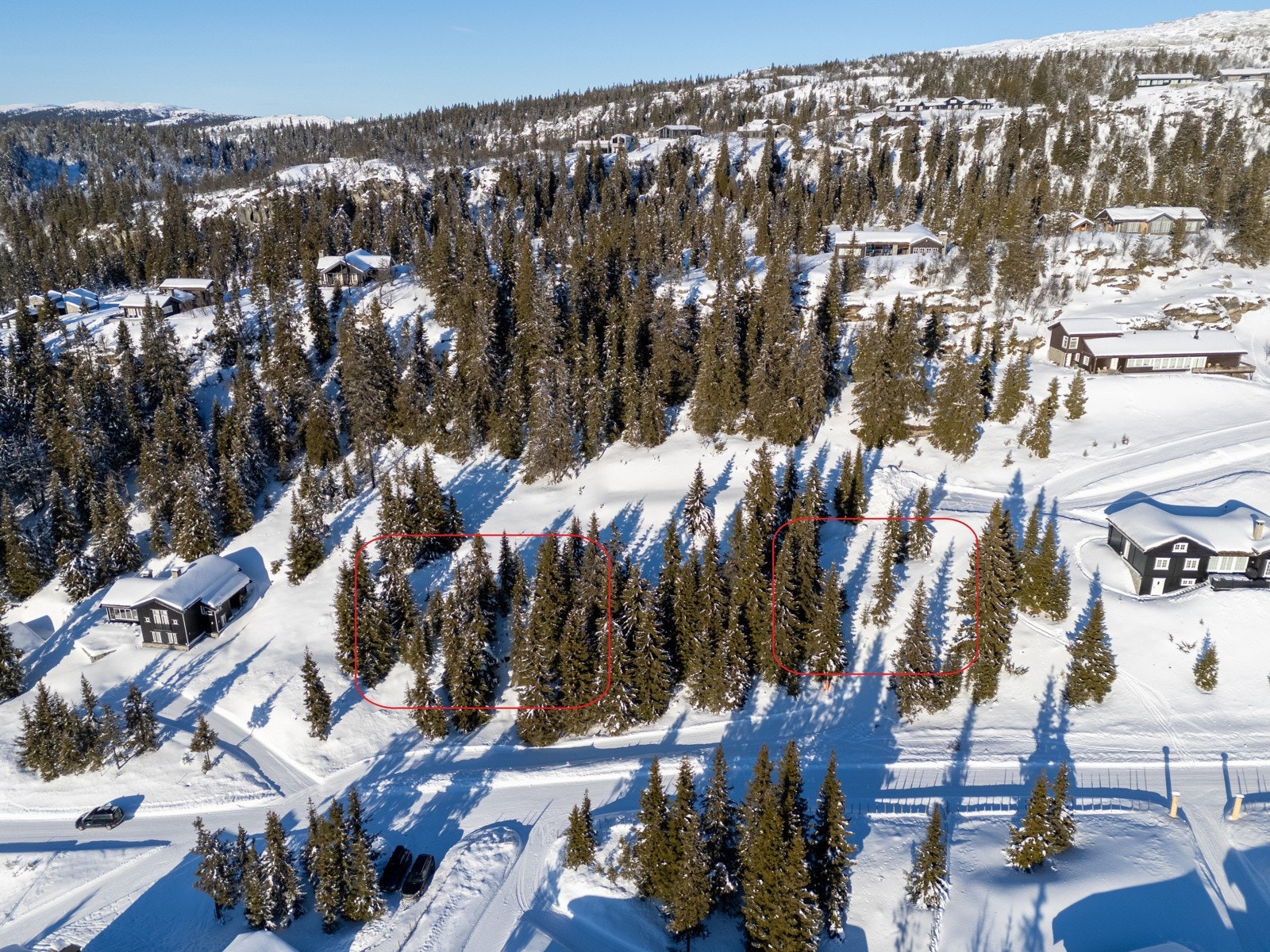 Markeringen er kun ment som illustrasjon og avviker fra faktiske tomtegrenser. Galleribilde