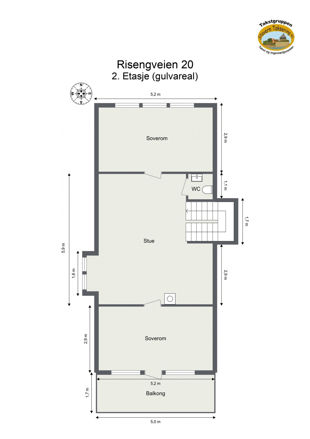 Målsatt plantegning. Galleribilde