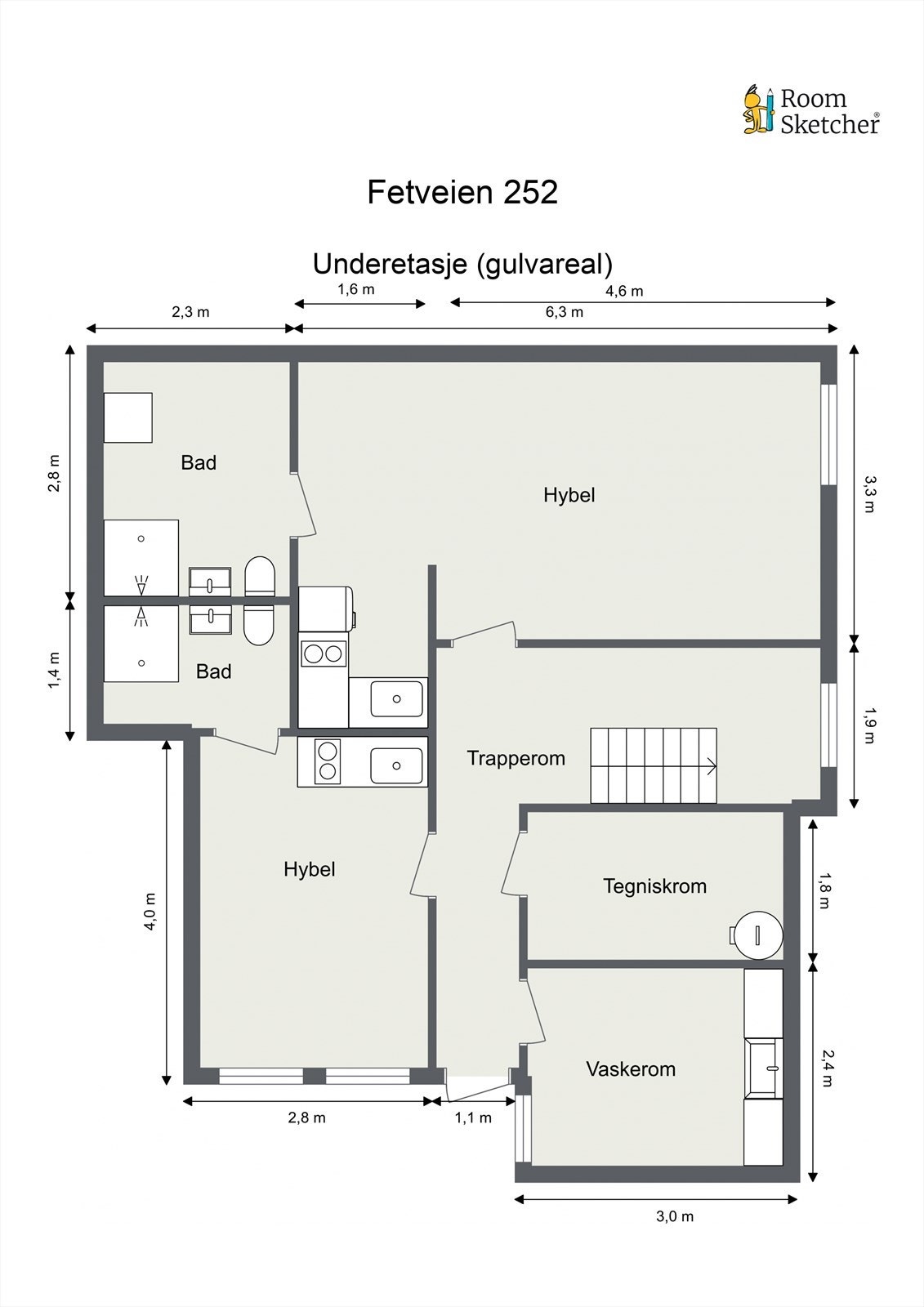 Plantegning Underetasje. Galleribilde