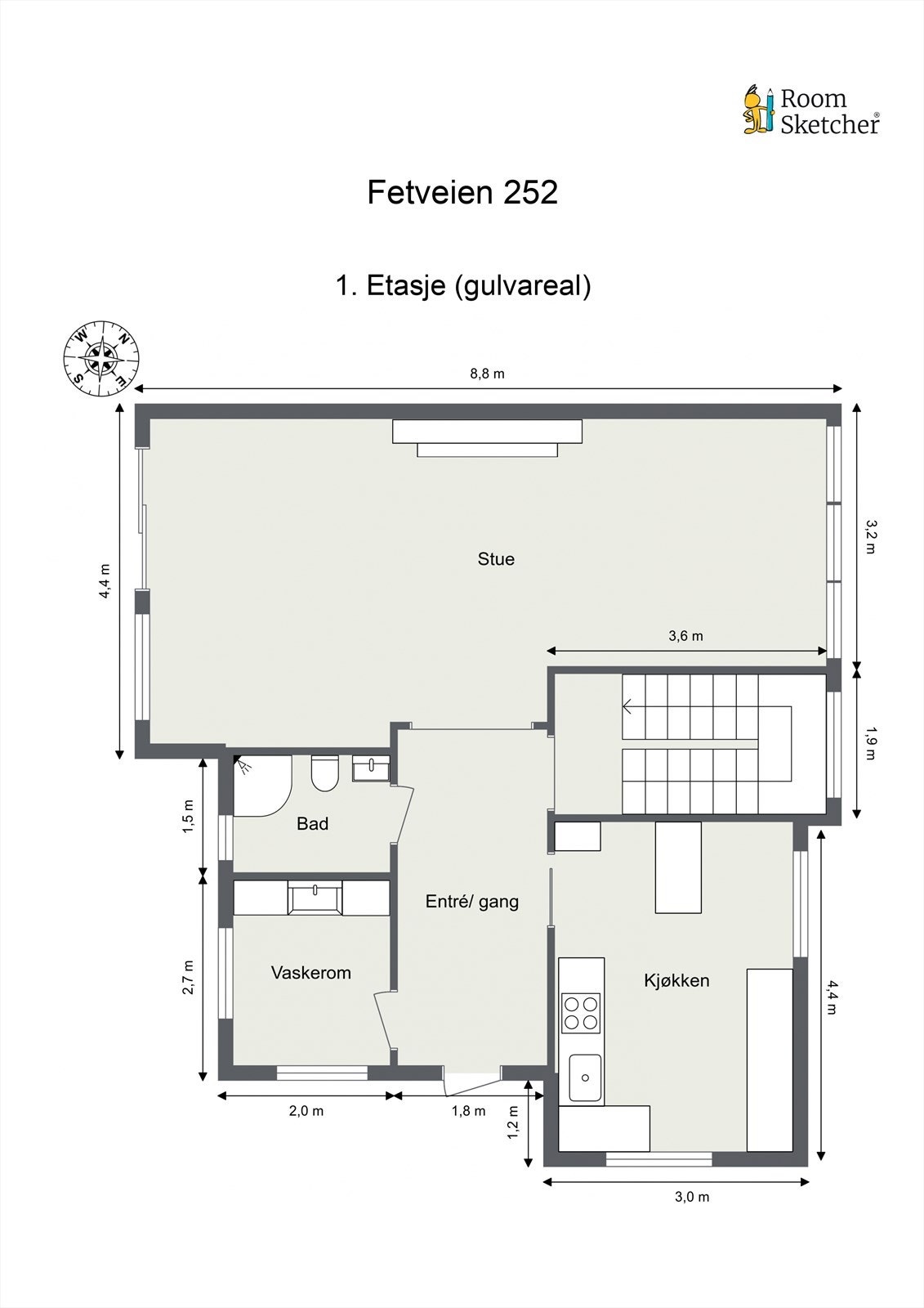 Plantegning 1. etasje. Galleribilde