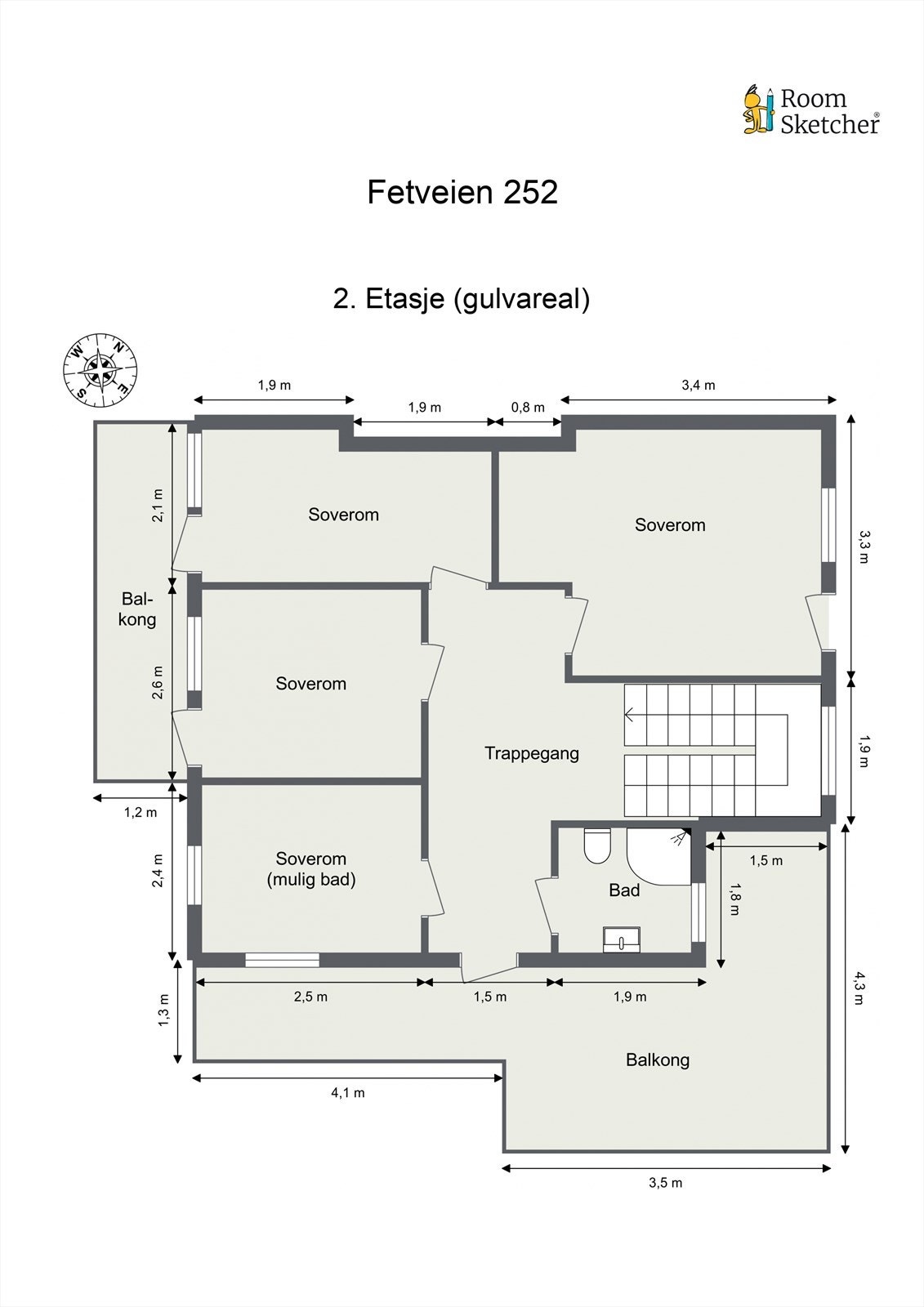 Plantegning 2. etasje. Galleribilde
