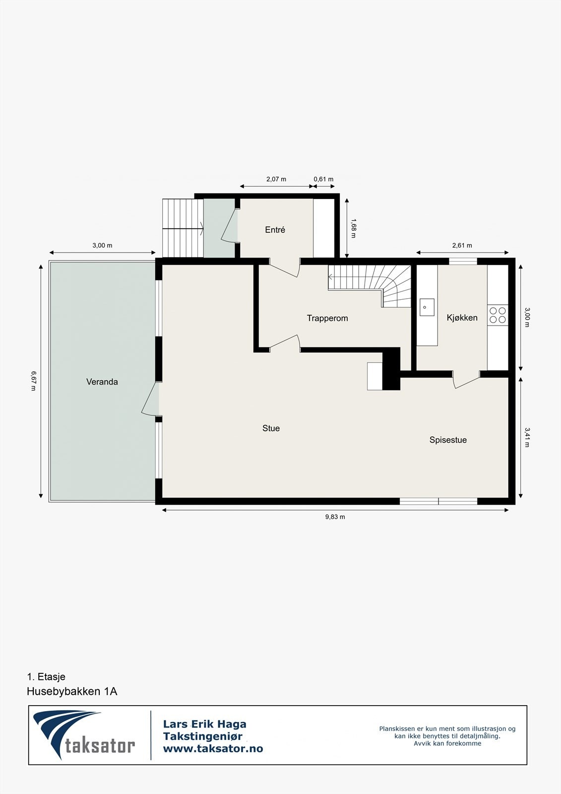 Plantegning 1. etasje Galleribilde