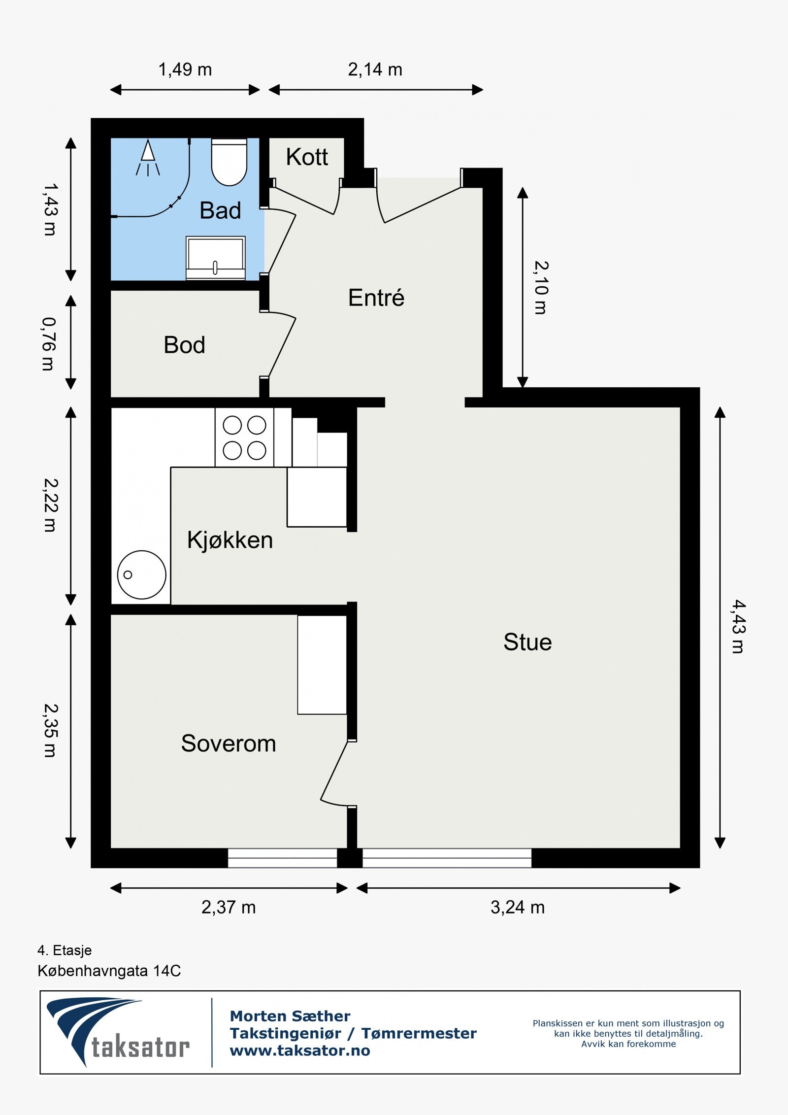 Plantegning - 4. etasje. Galleribilde