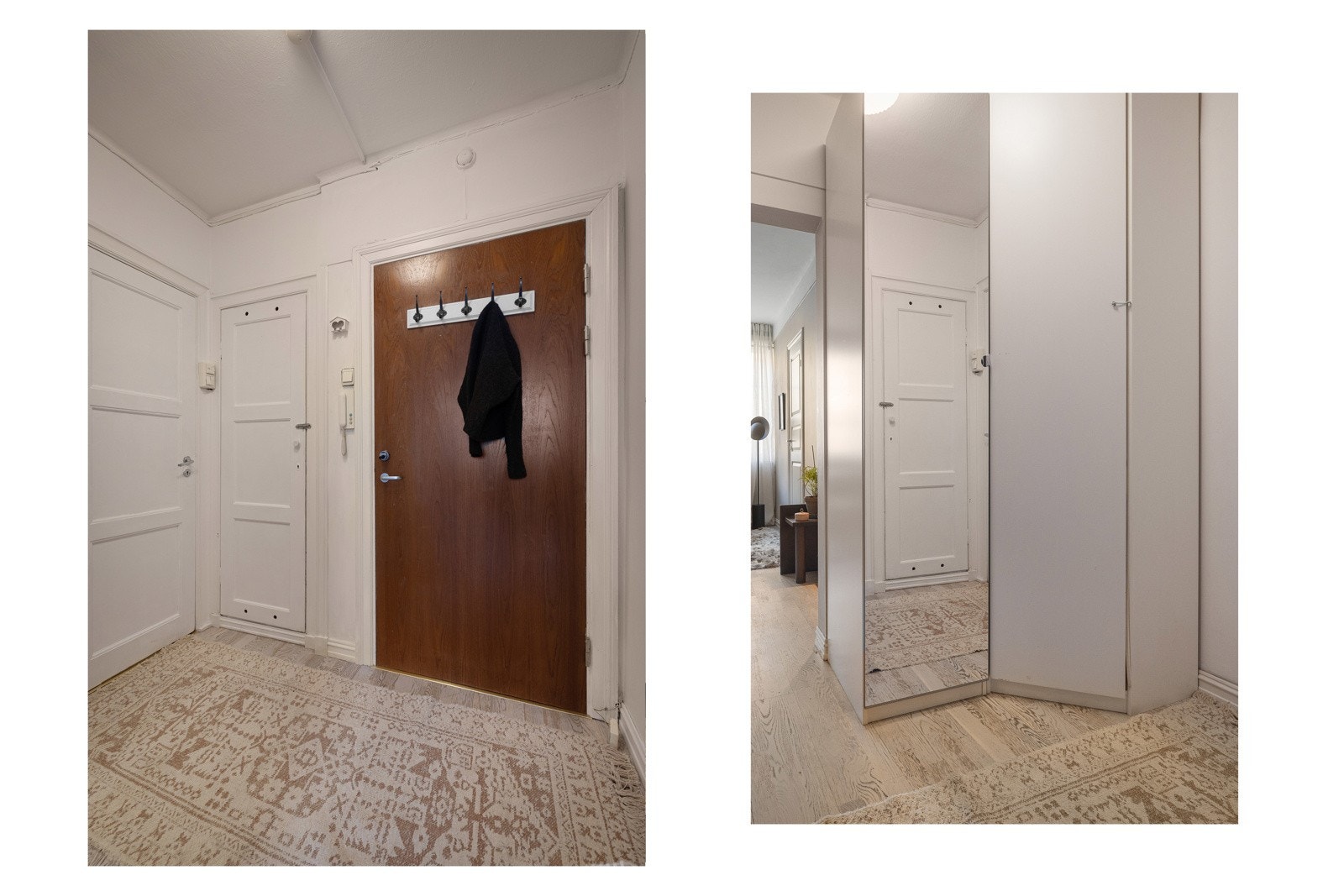 Velkommen inn! Inngangspartiet har god plass til å sette fra seg yttertøy og sko. Legg merke til den praktiske boden. Galleribilde