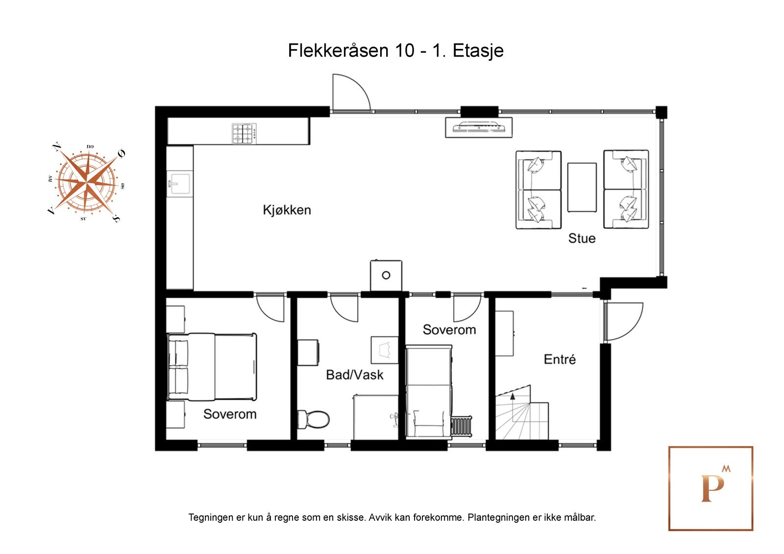 Plantegning 1.etg. Galleribilde