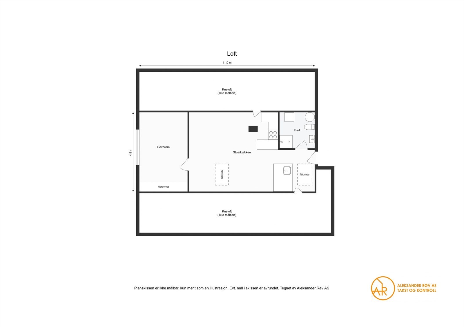 Plantegning loft (vedtektsfestet tilleggsdel til snr. 4) Galleribilde