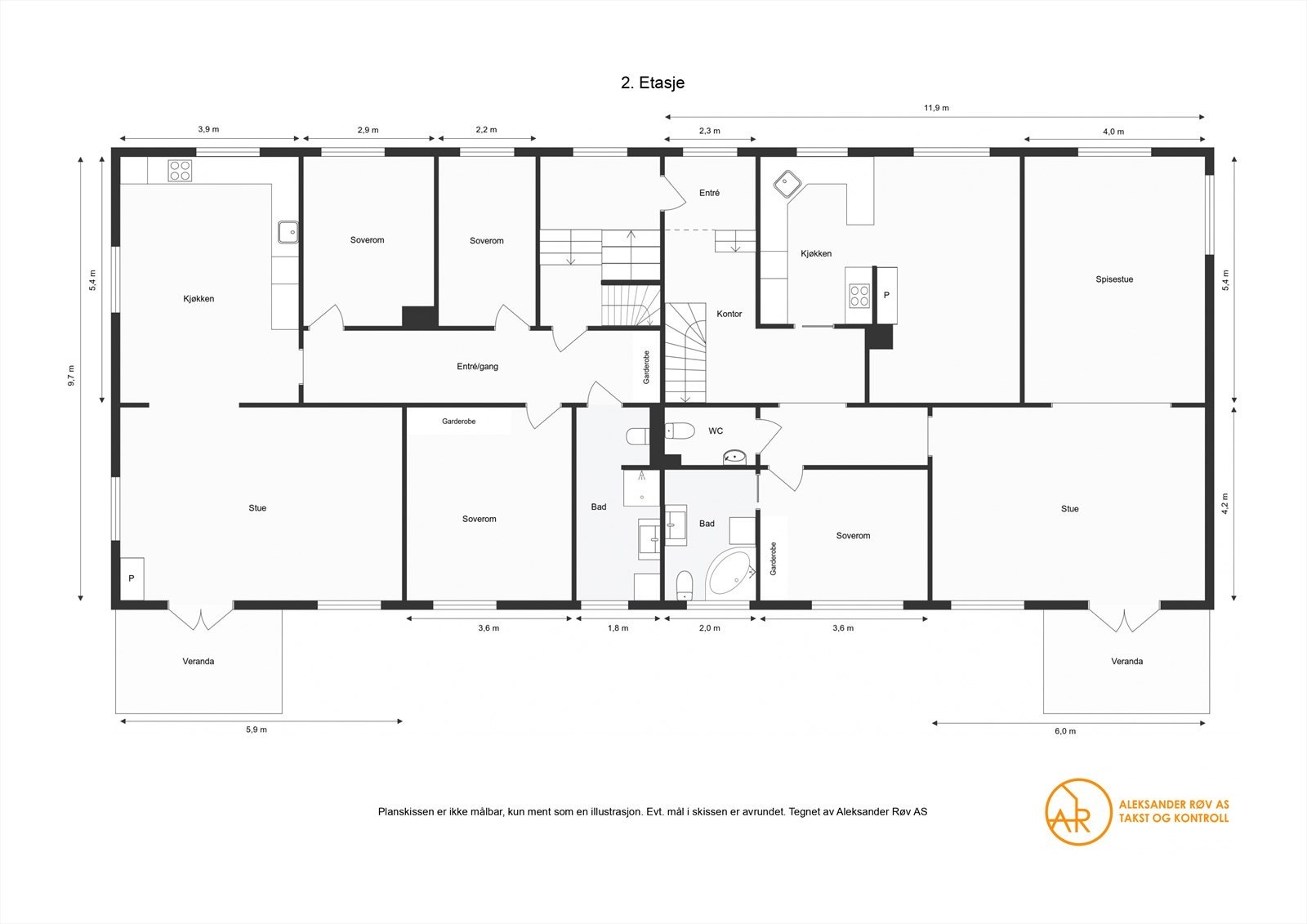 Plantegning 2. etasje Galleribilde