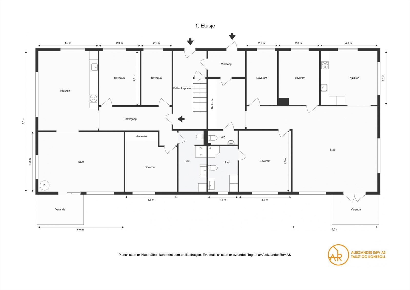 Plantegning 1. etasje Galleribilde