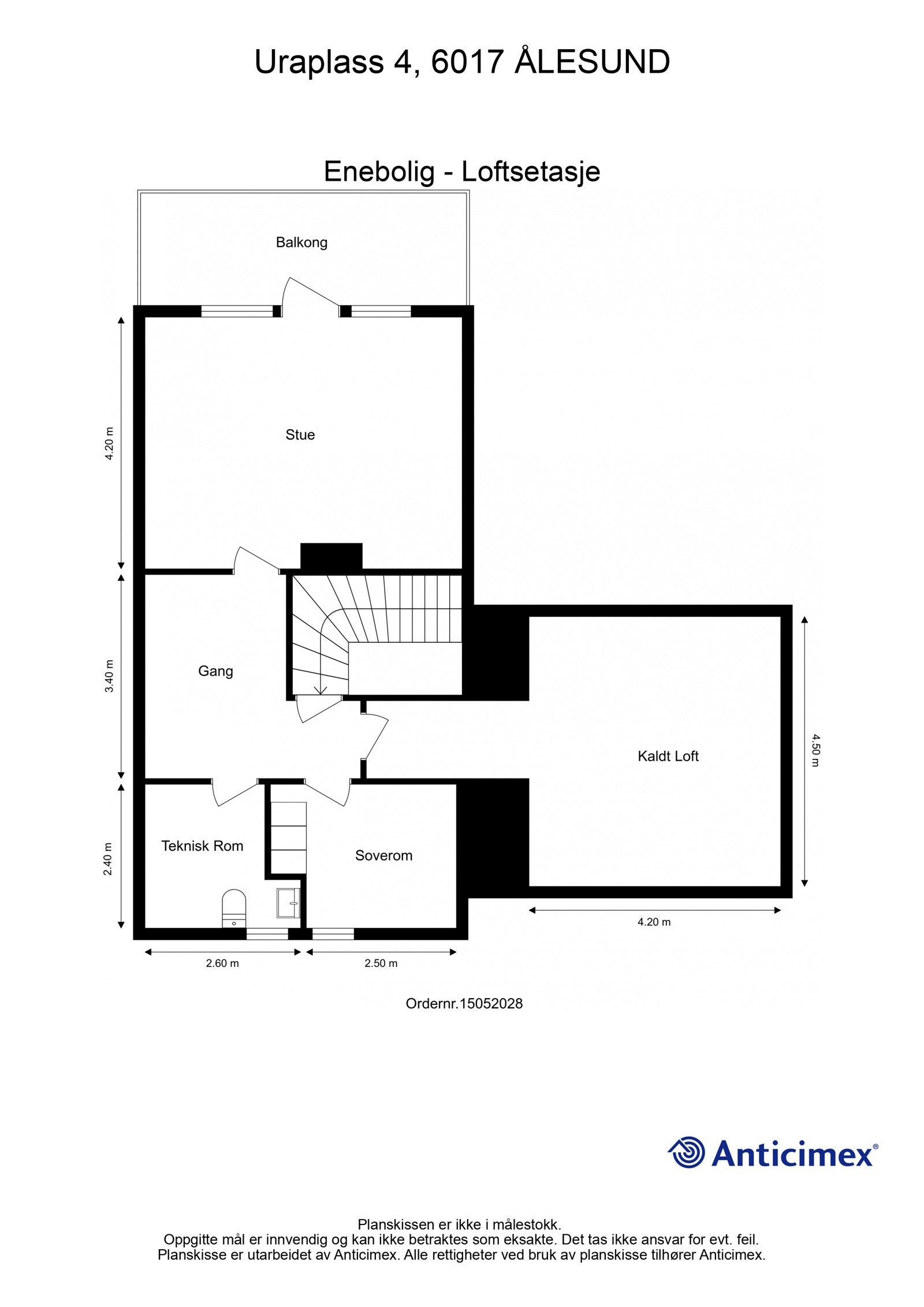 Plantegning - loftsetasje. Galleribilde